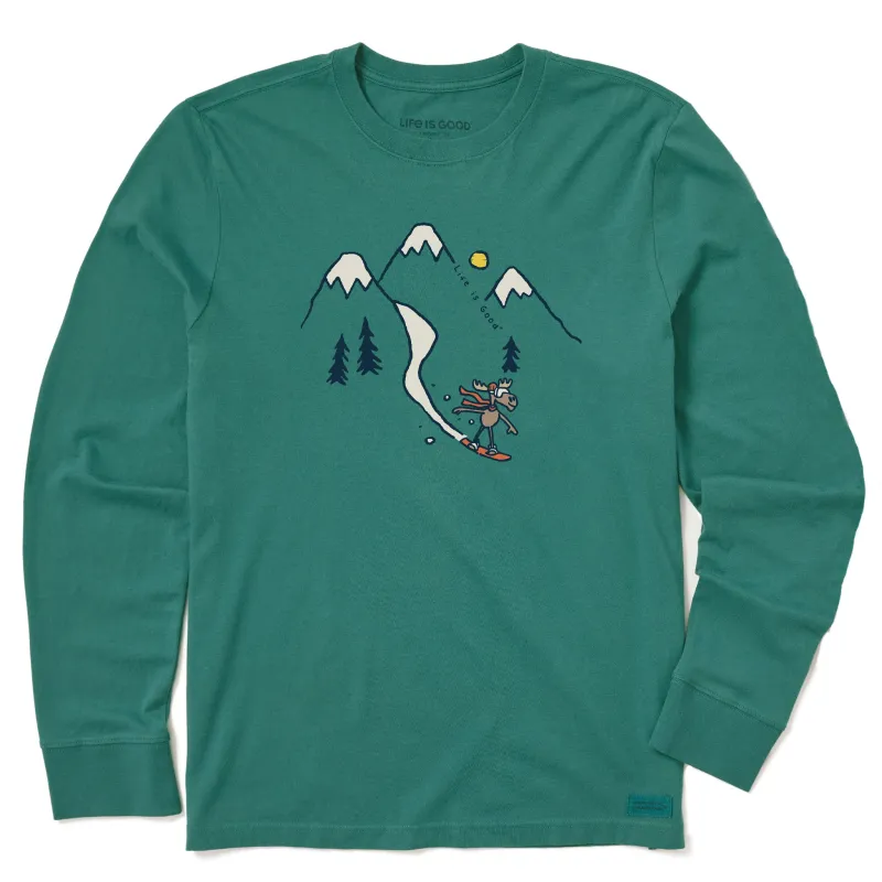 Men's Moose Snowboard Vista Long Sleeve Crusher Tee sold by Life is Good