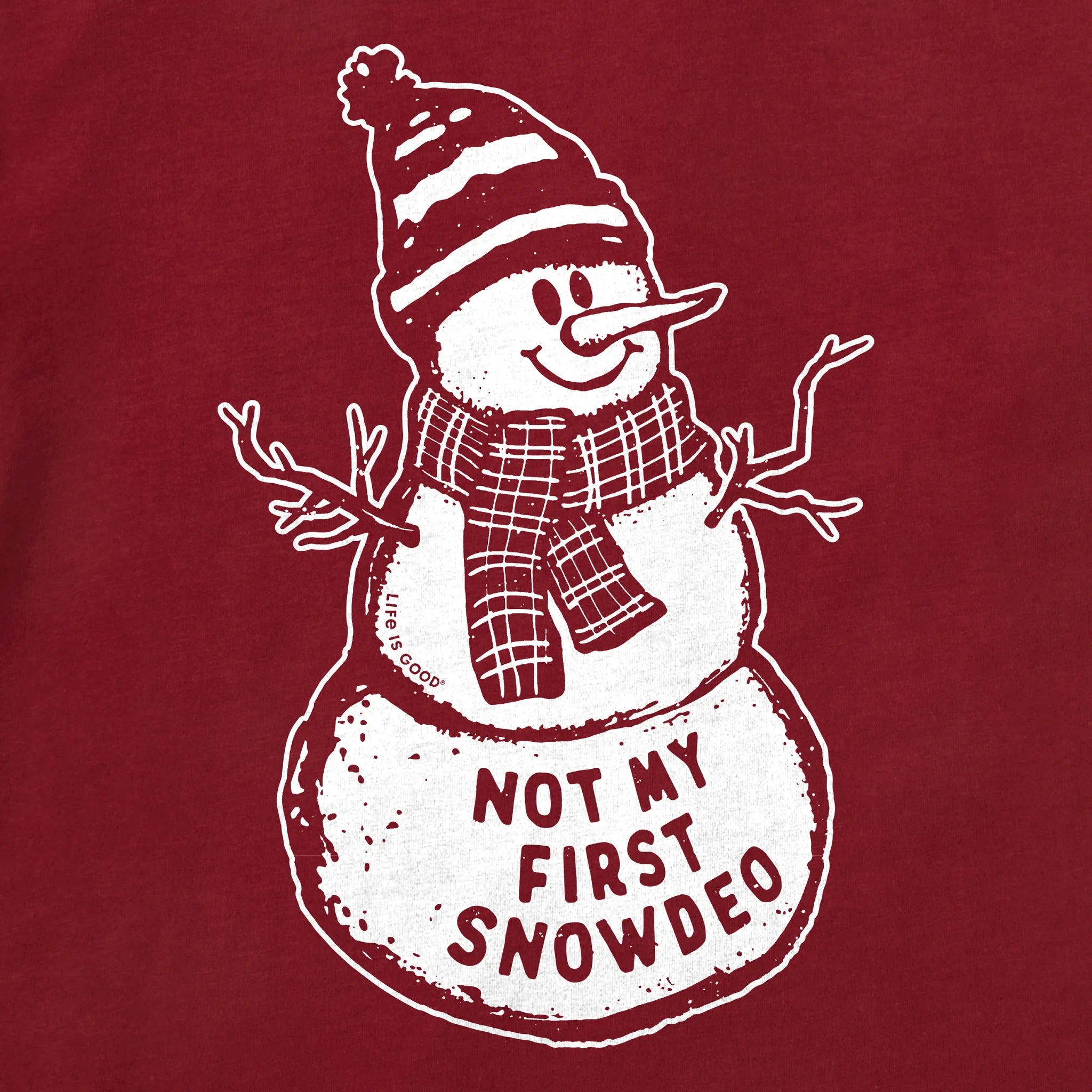 Men's Not Snowman's First Snowdeo Long Sleeve Crusher Tee sold by Life is Good product image thumbnail 2