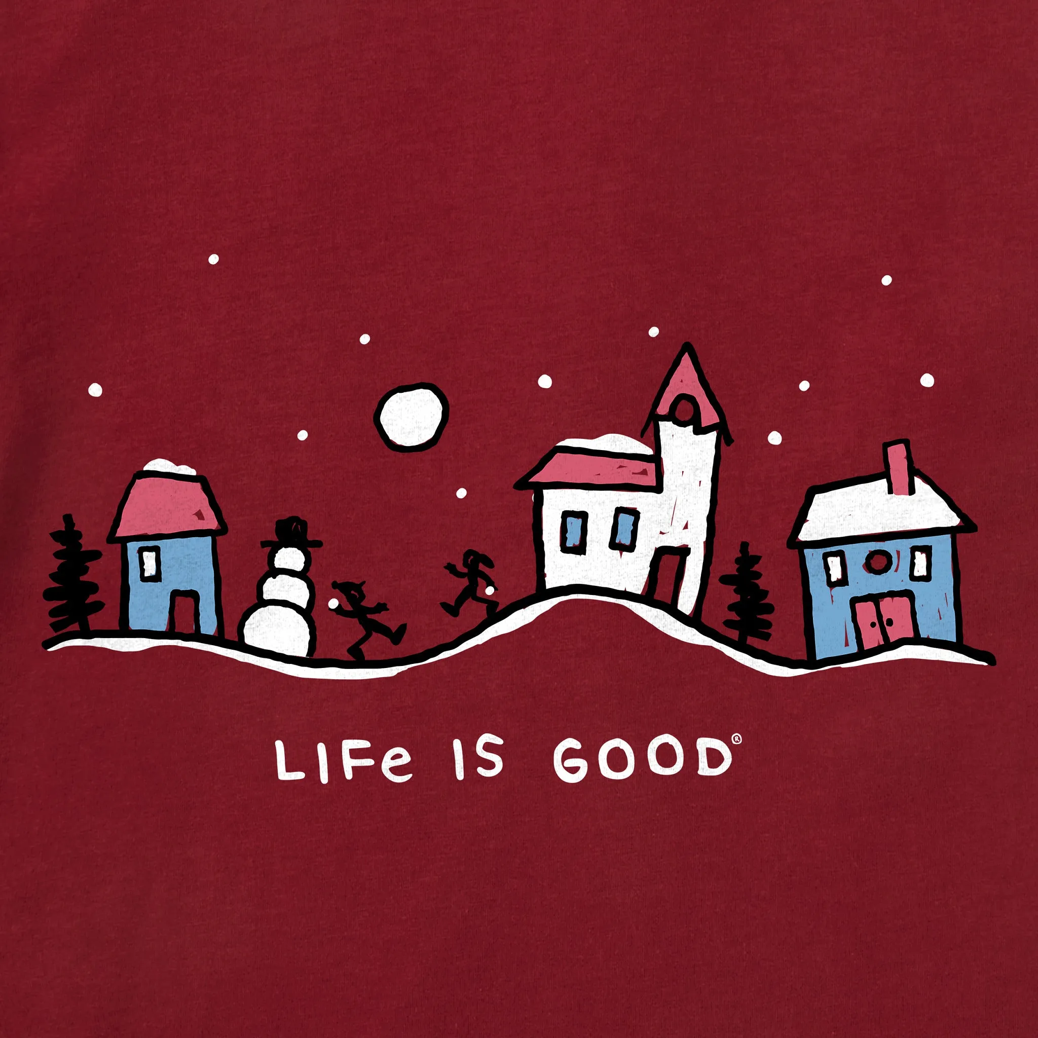 Men's Snowman Village Vista Long Sleeve Crusher Tee sold by Life is Good product image thumbnail 2