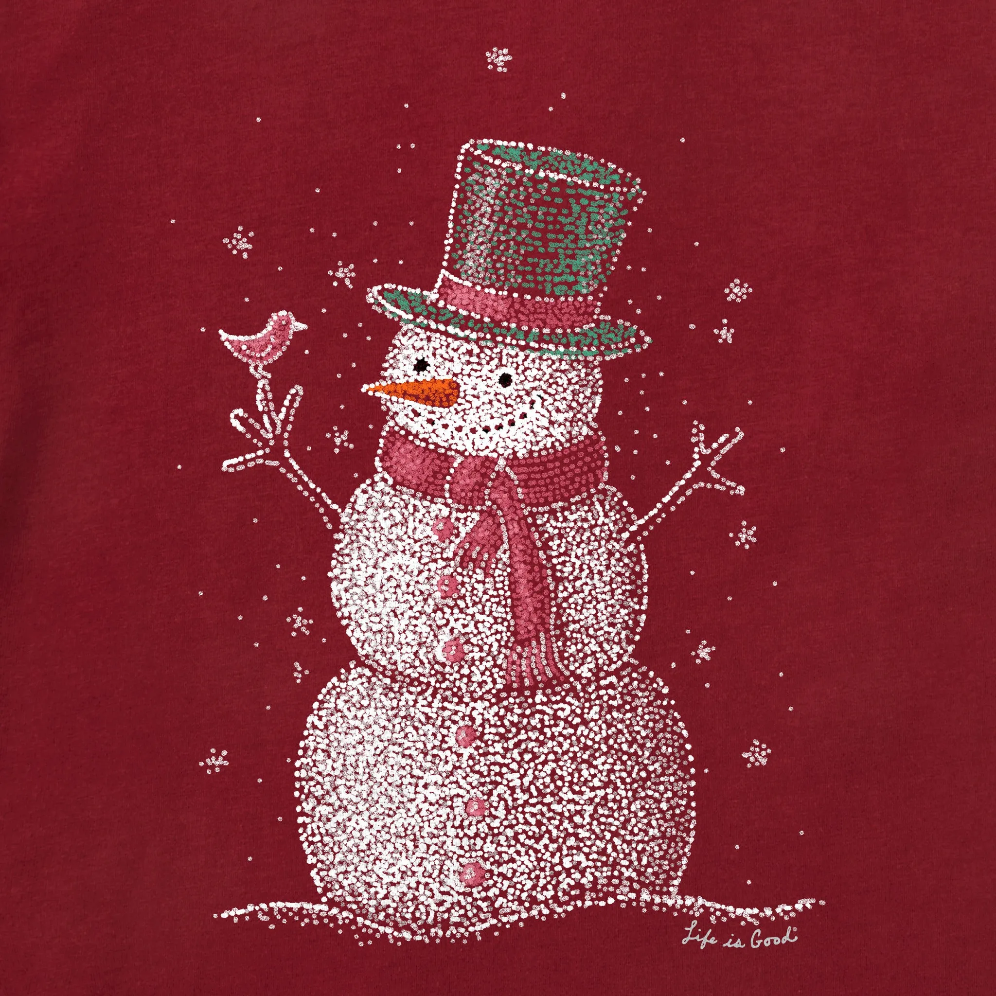 Women's Sparkle Snowman Long Sleeve Crusher Vee sold by Life is Good product image thumbnail 2