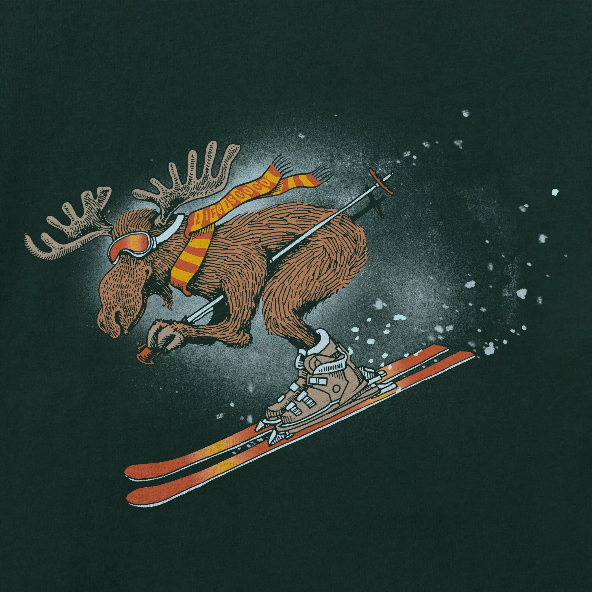 Men's Alpine Moose Skier Long Sleeve Crusher Tee sold by Life is Good product image thumbnail 2