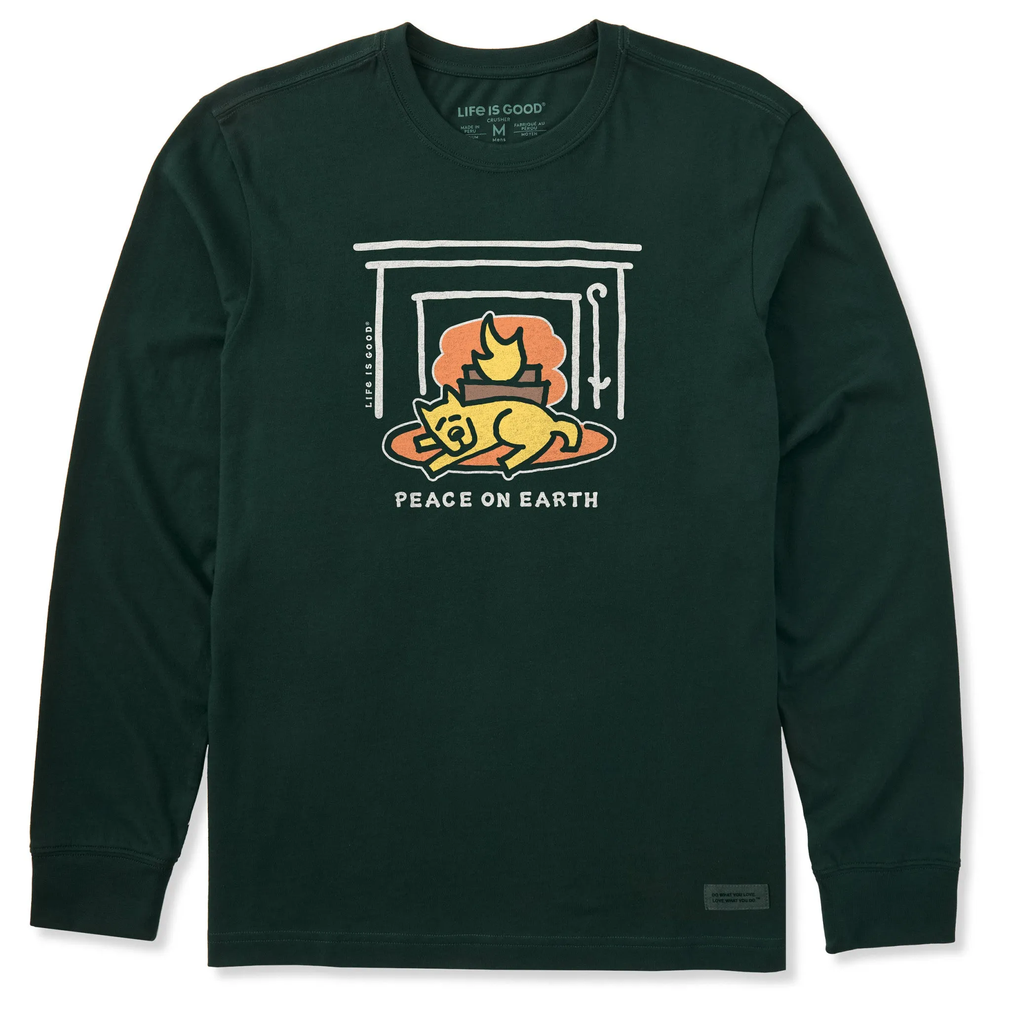 Men's Rocket Fireplace Peace Long Sleeve Crusher Tee sold by Life is Good product image thumbnail 3
