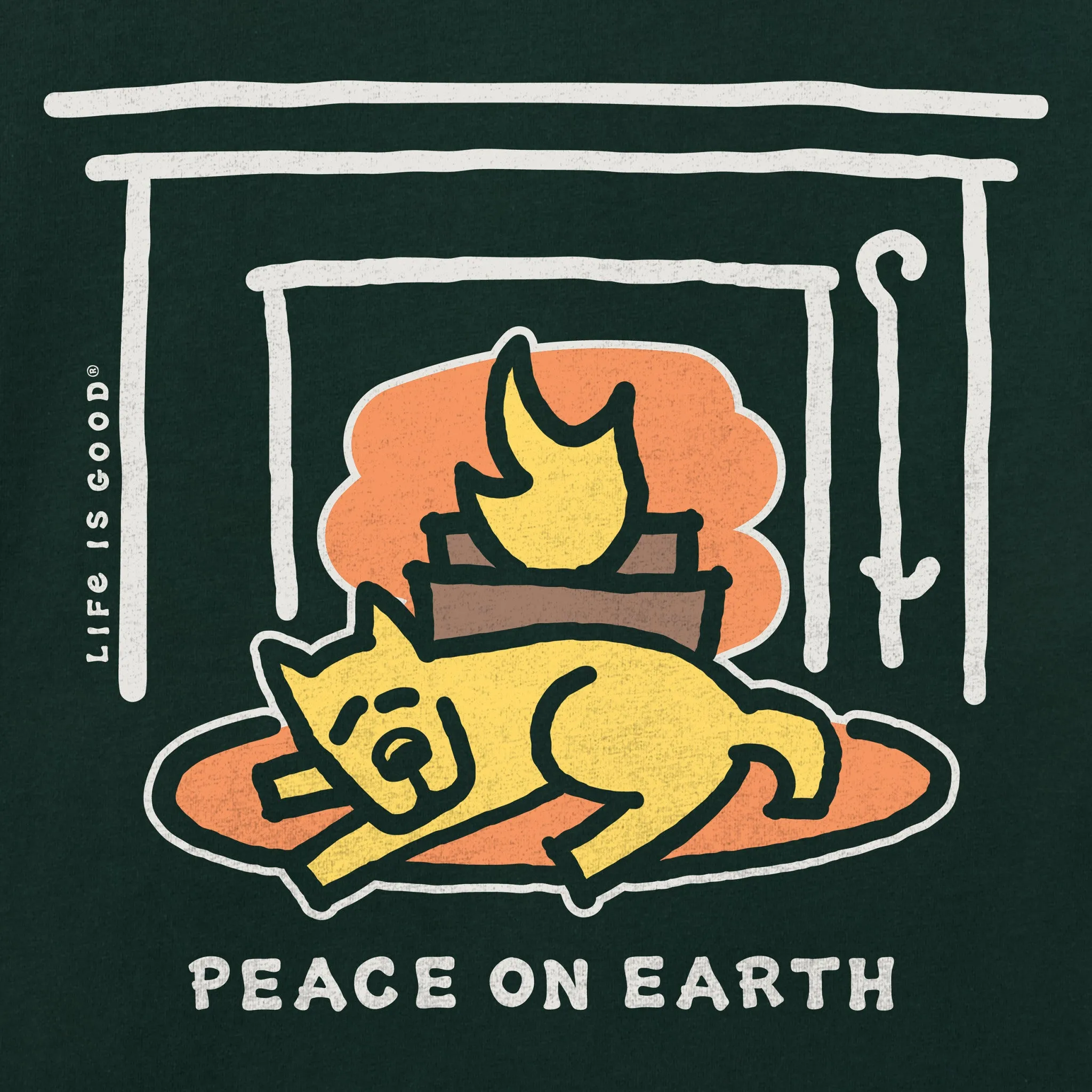 Men's Rocket Fireplace Peace Long Sleeve Crusher Tee sold by Life is Good product image thumbnail 4