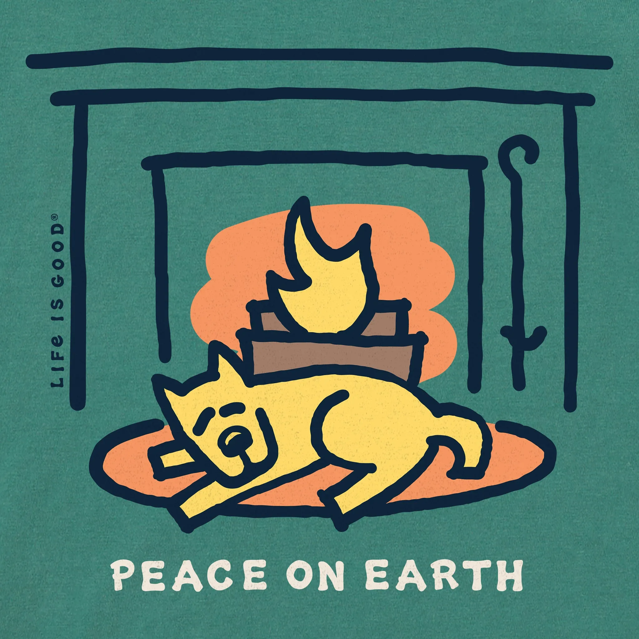 Men's Rocket Fireplace Peace Long Sleeve Crusher Tee sold by Life is Good product image thumbnail 2