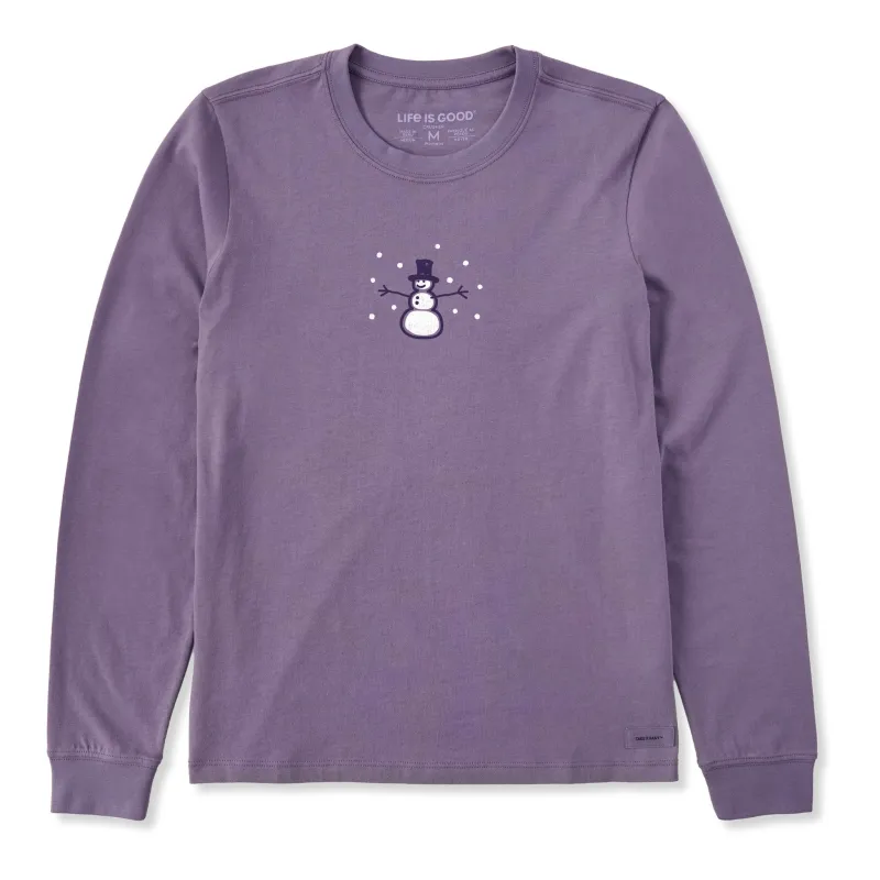 Women's Vintage Snowman Long Sleeve Crusher Tee made by Life is Good