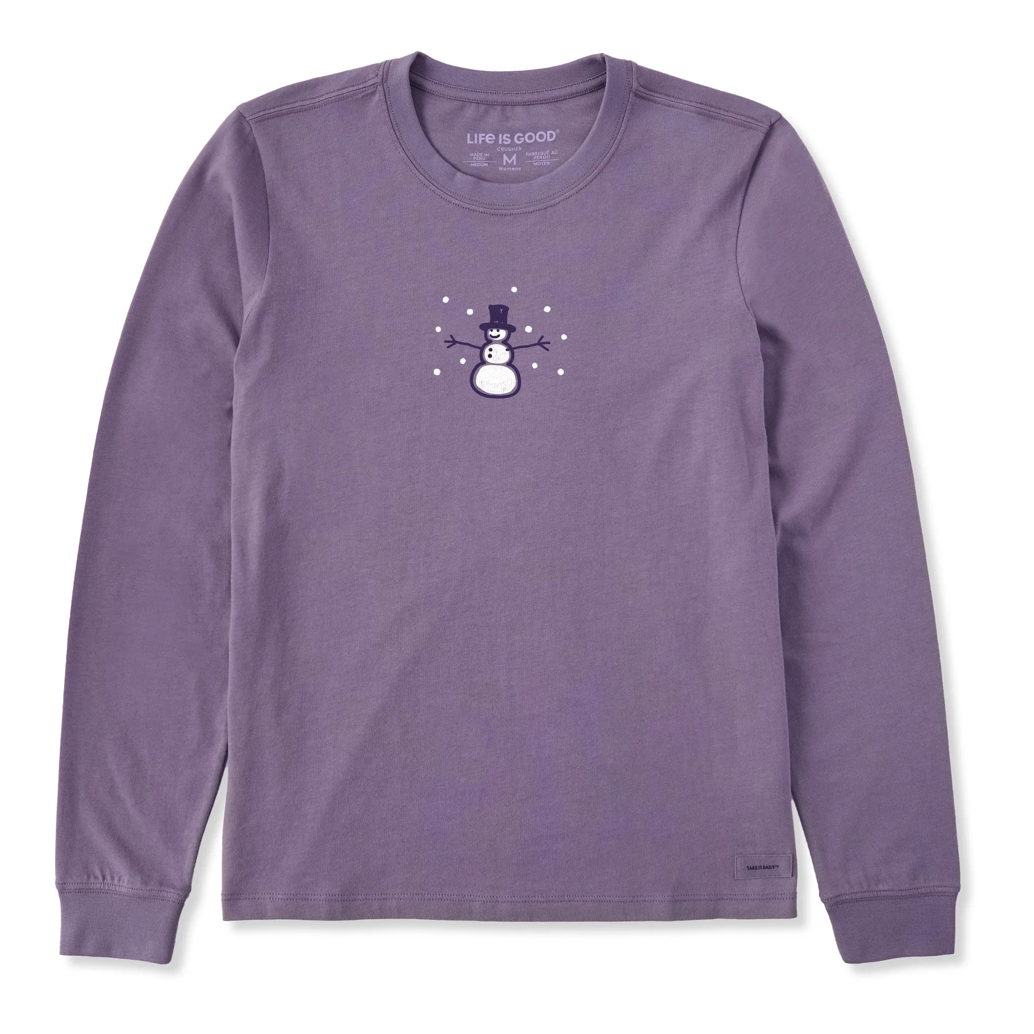 Women's Vintage Snowman Long Sleeve Crusher Tee sold by Life is Good