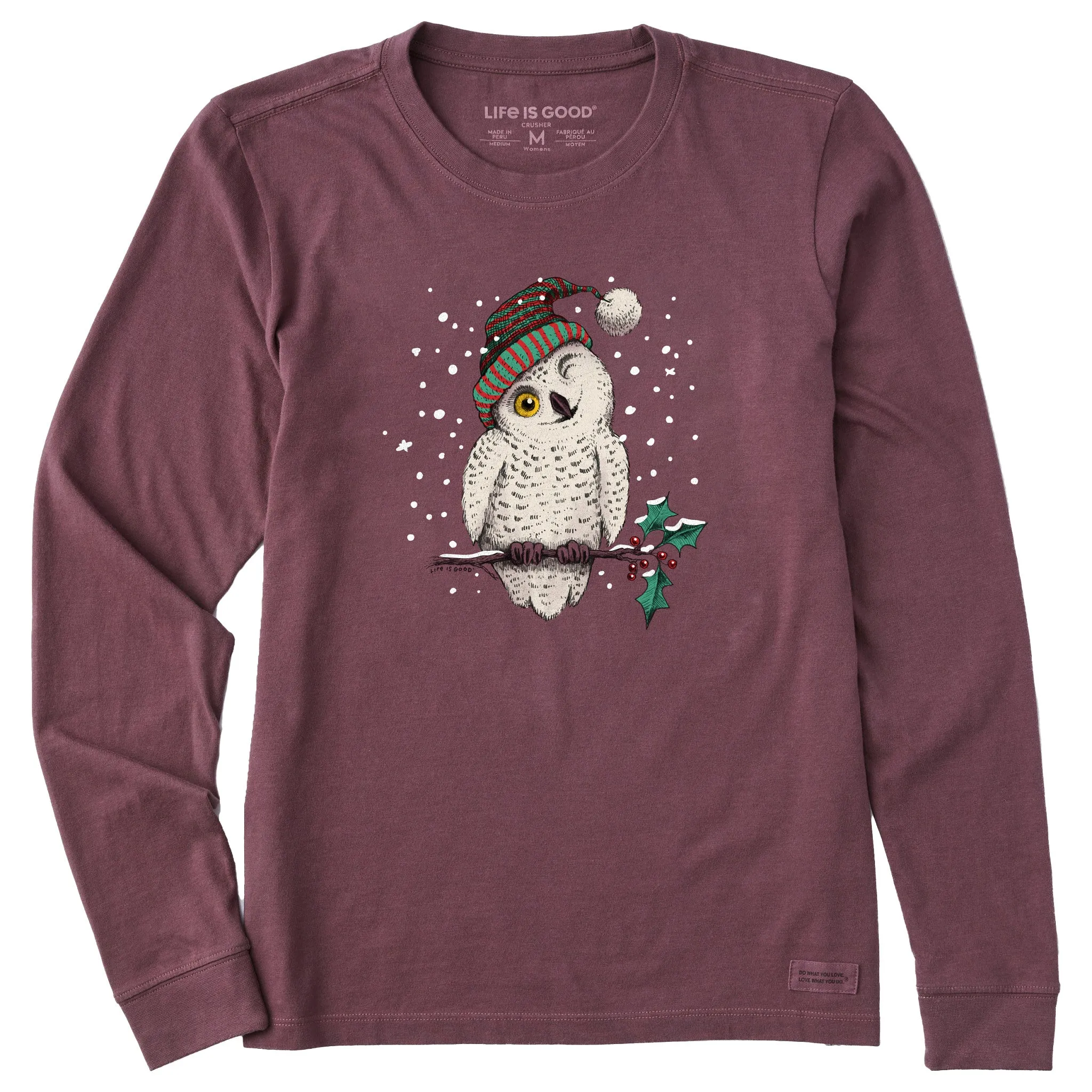 Women's Winter Hoot Long Sleeve Crusher Tee sold by Life is Good