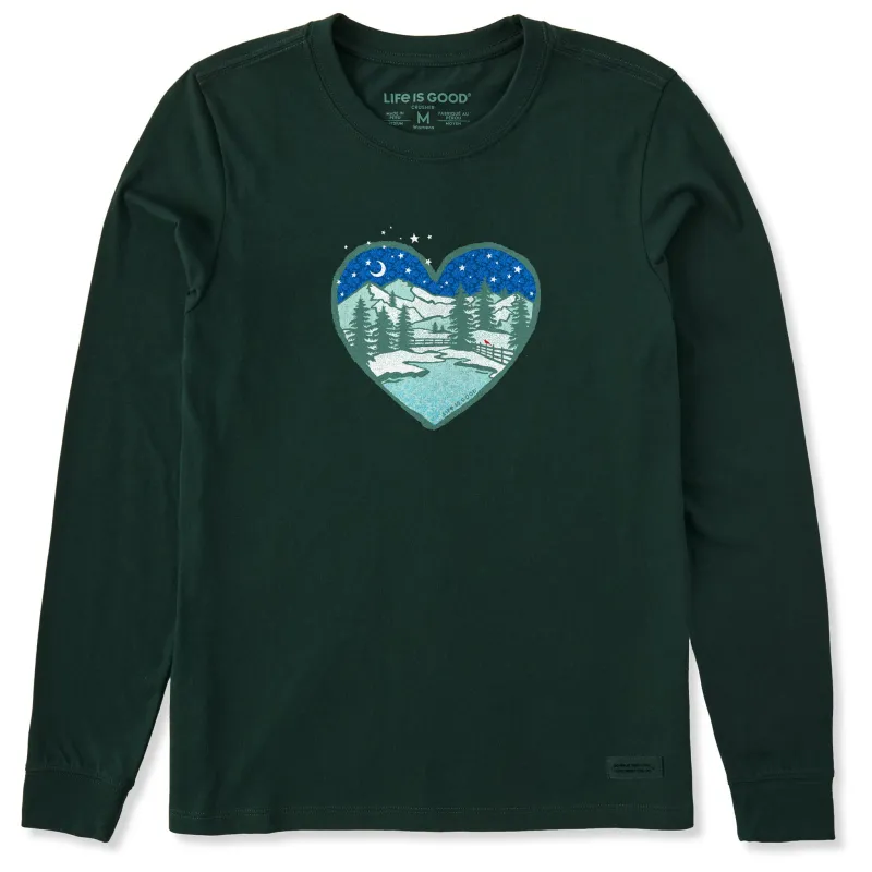 Women's Macro Winter Heart Long Sleeve Crusher Tee sold by Life is Good