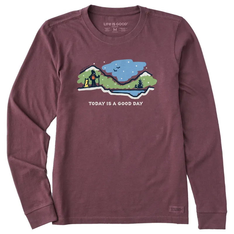 Women's Good Day Hike Snowy Vista Long Sleeve Crusher Tee made by Life is Good