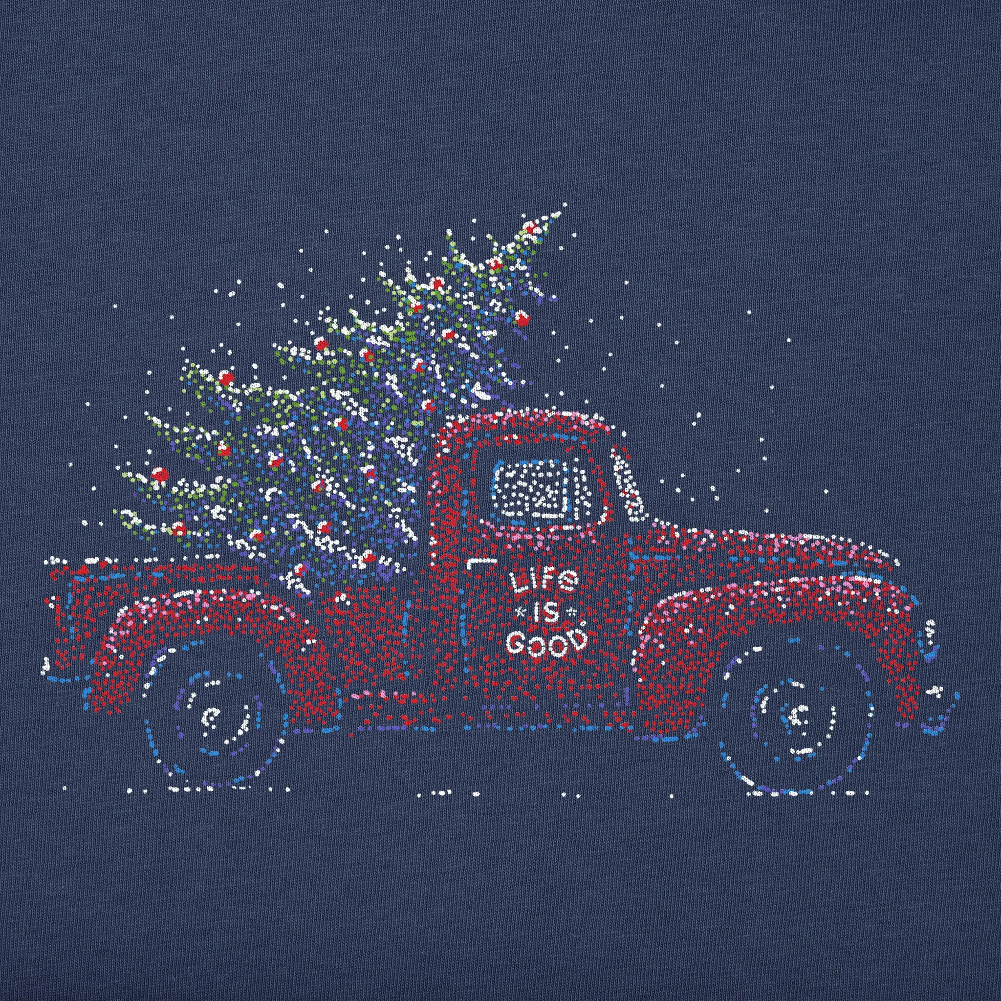 Women's Christmas Tree Truck Long Sleeve Crusher-LITE Vee sold by Life is Good product image thumbnail 2