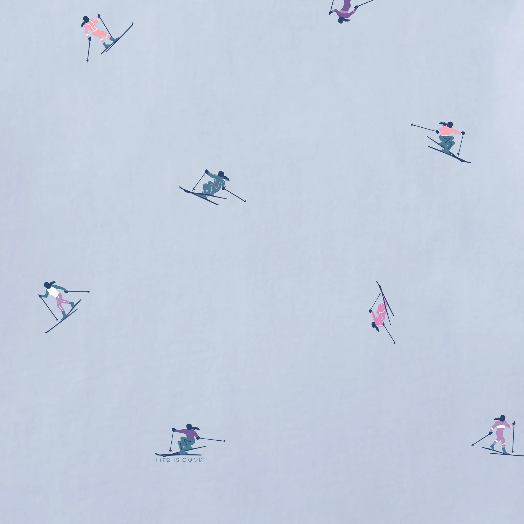 Women's Ski Ya Later Pattern Long Sleeve Snuggle Up Sleep Tee sold by Life is Good product image thumbnail 2