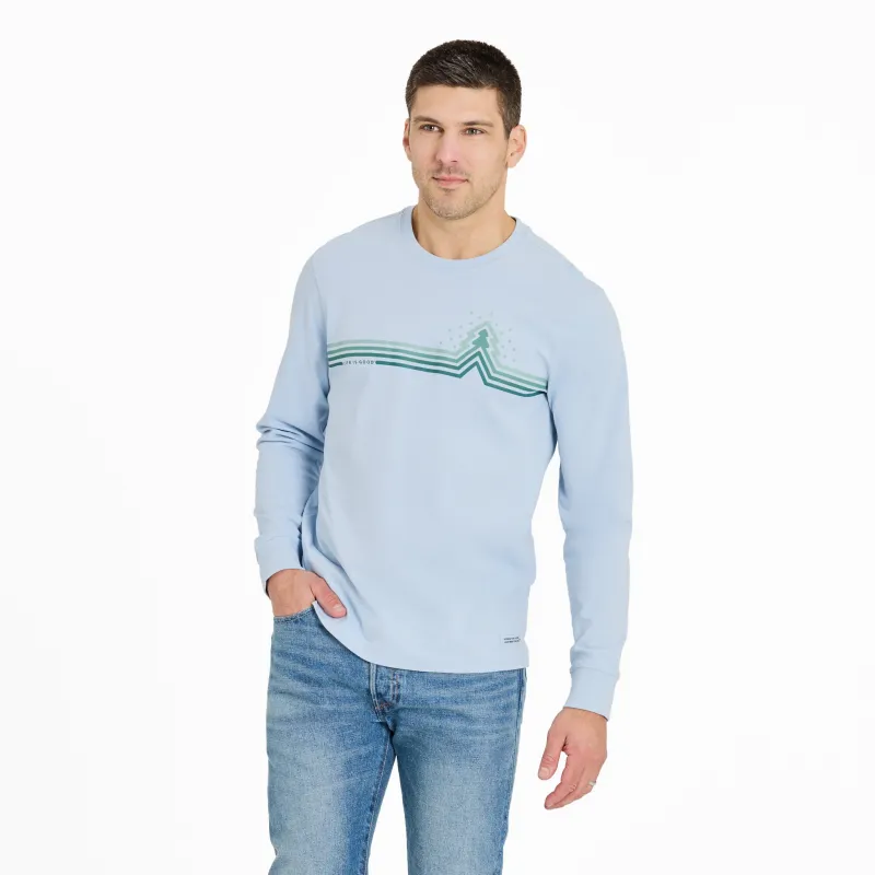 Men's Cool Tree Stripes with Snow Long Long Sleeve Crusher Tee sold by Life is Good