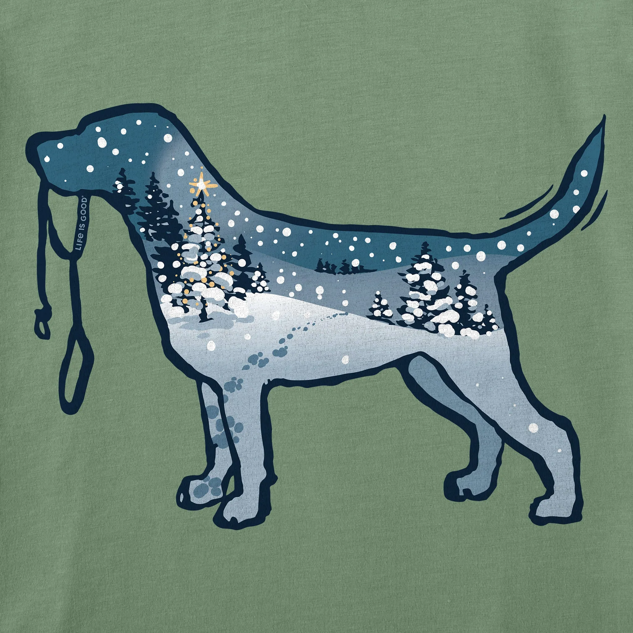 Women's Snowscape Dog Long Sleeve Crusher Vee sold by Life is Good product image thumbnail 2