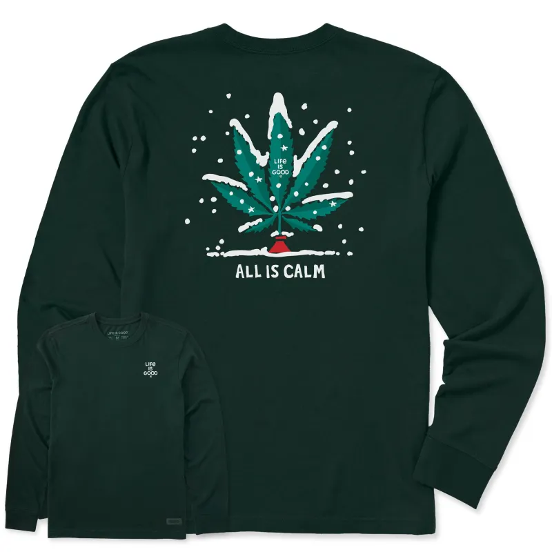 Men's All is Calm Long Sleeve Crusher Tee sold by Life is Good
