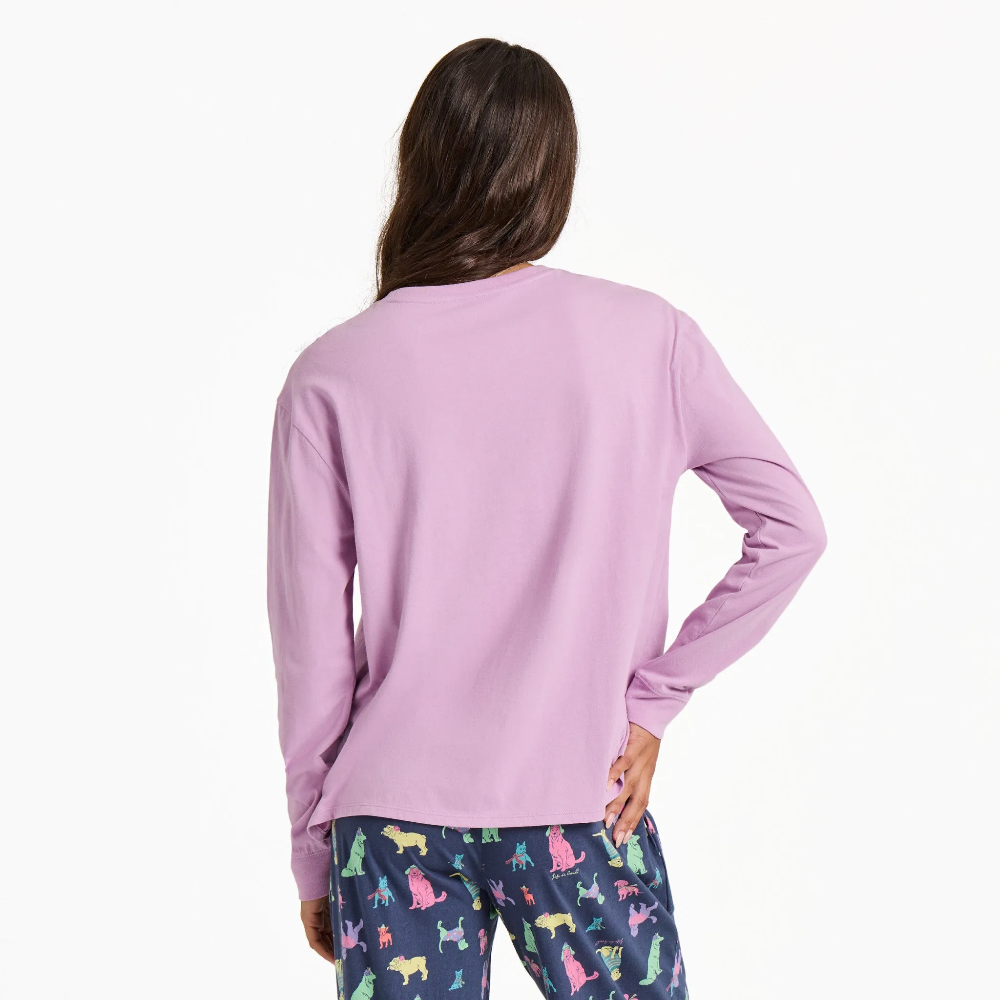 Women's Warm Winter Dogs Trio Long Sleeve Snuggle Up Sleep Tee sold by Life is Good product image thumbnail 3