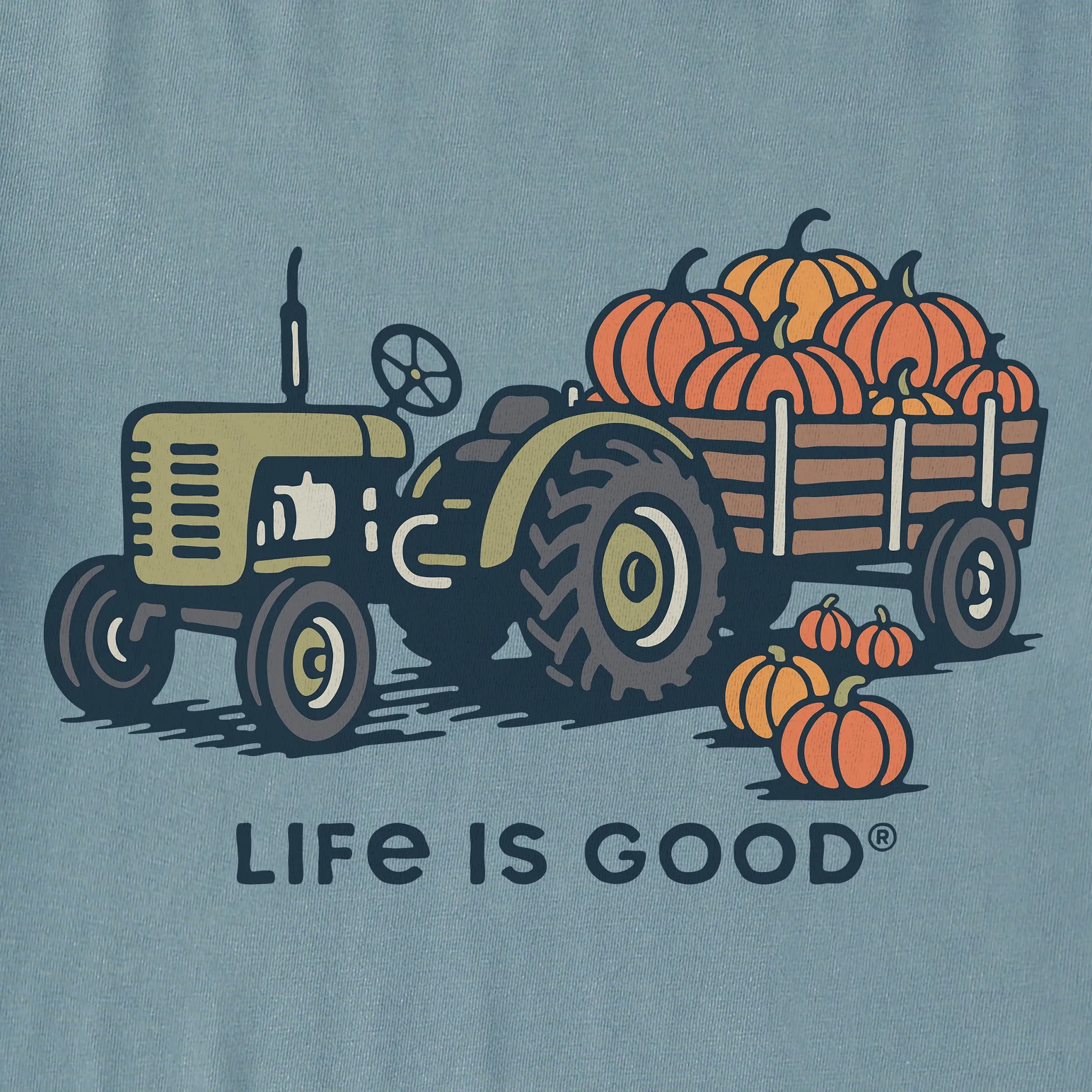Men's Tractor of Pumpkins Long Sleeve Crusher Tee sold by Life is Good product image thumbnail 2