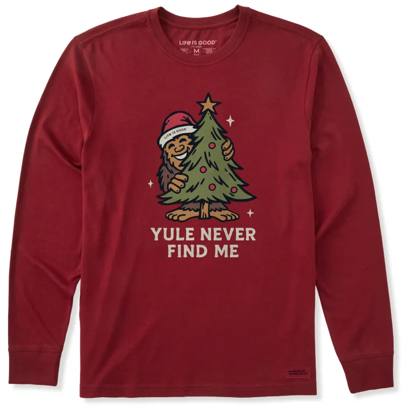 Men's Yule Never Find Me Long Sleeve Crusher Tee sold by Life is Good