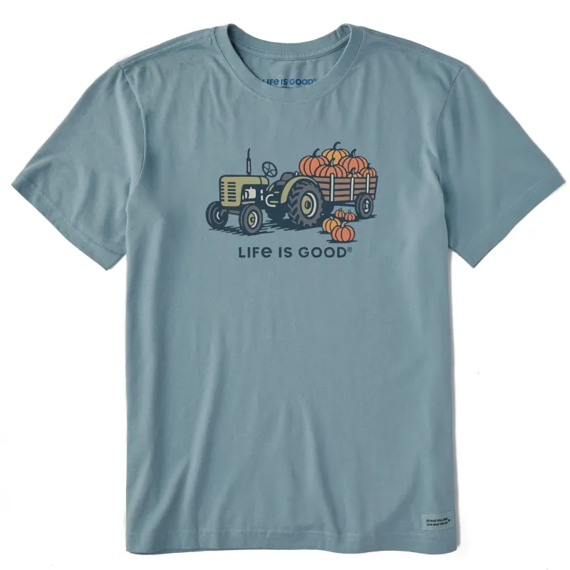 Men's Tractor of Pumpkins Short Sleeve Crusher Tee sold by Life is Good