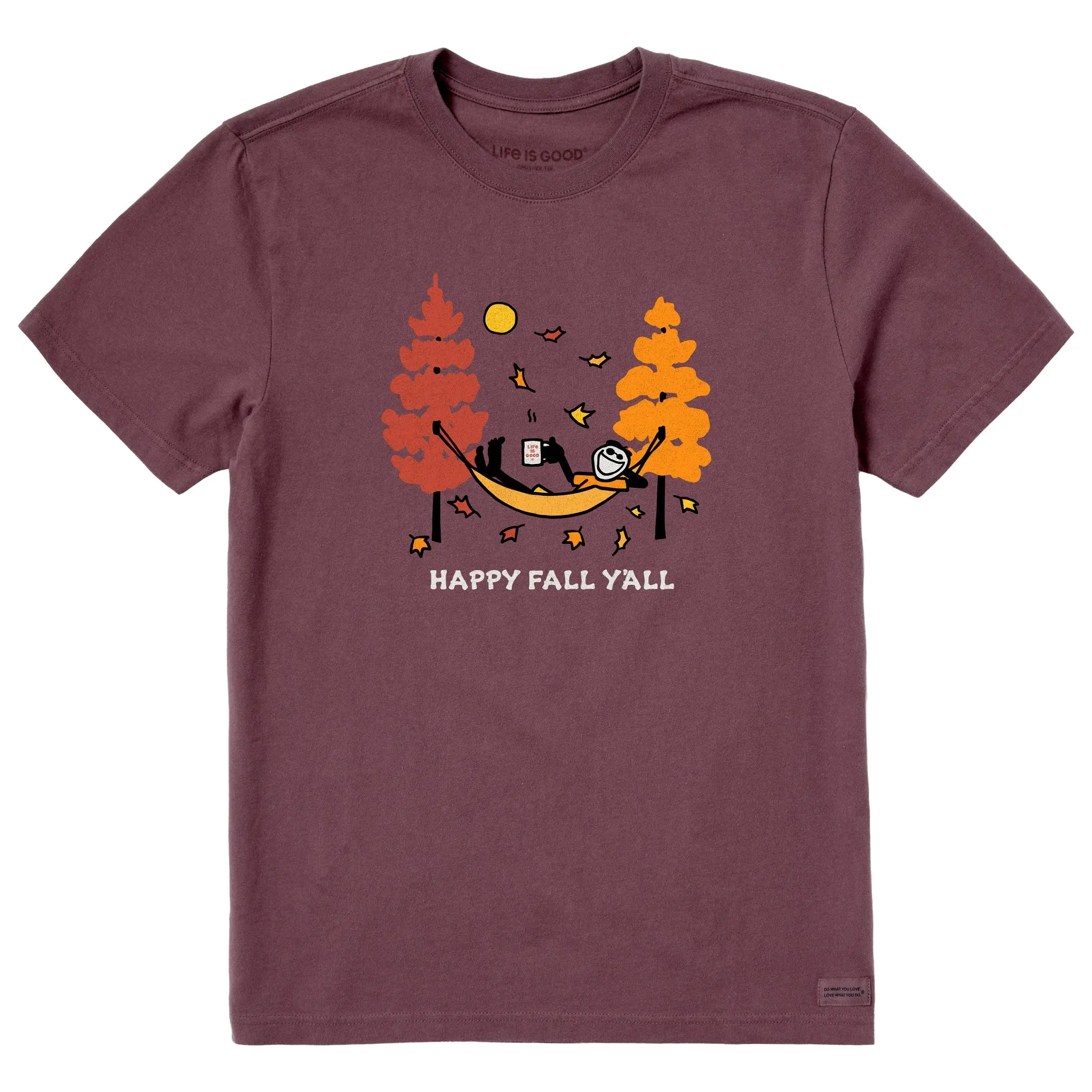 Men's Happy Fall Yall Jake Hammock Short Sleeve Crusher Tee sold by Life is Good