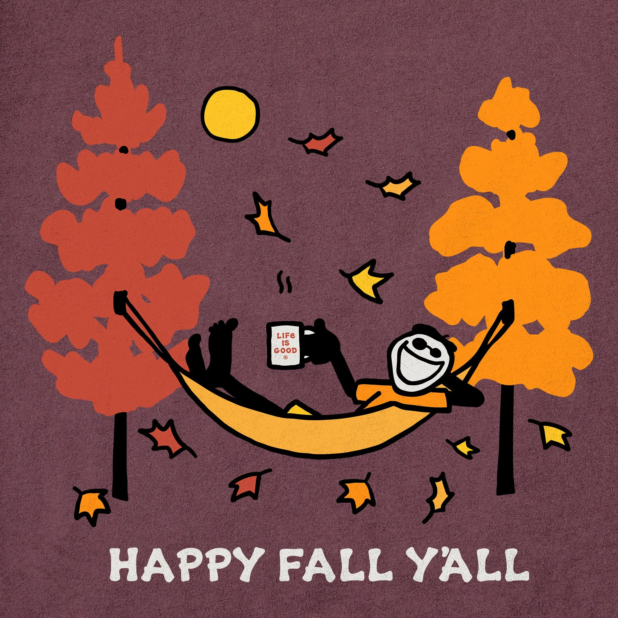 Men's Happy Fall Yall Jake Hammock Short Sleeve Crusher Tee sold by Life is Good product image thumbnail 2