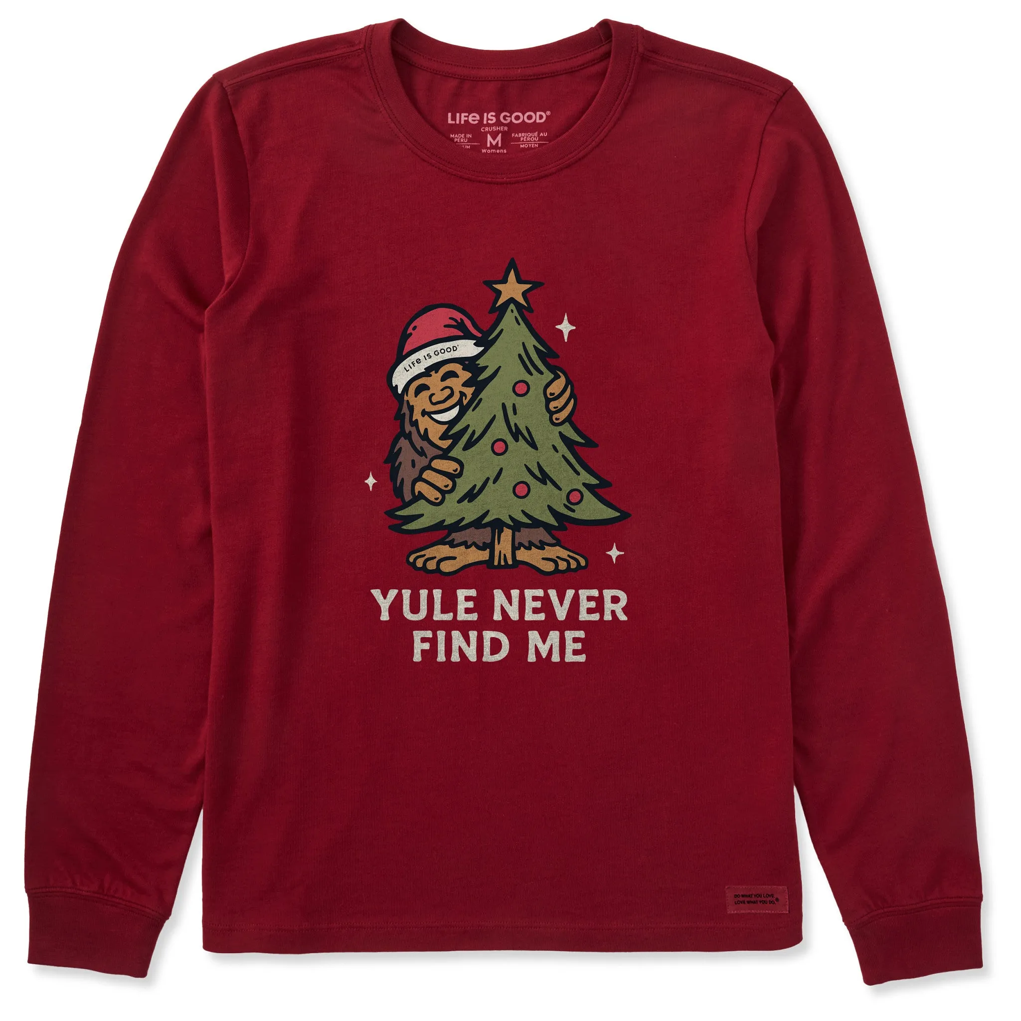 Women's Yule Never Find Me Long Sleeve Crusher Tee sold by Life is Good