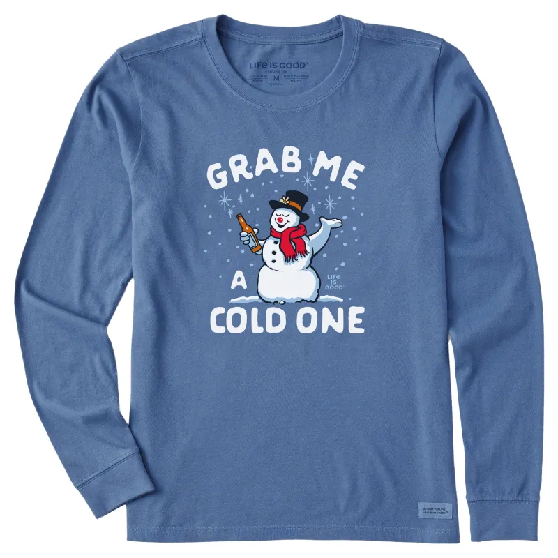 Women's Grab Me a Frosty Cold One Long Sleeve Crusher Tee made by Life is Good