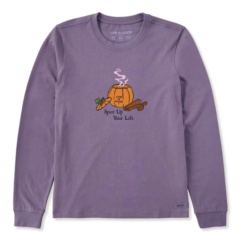 Women's Spice Up Your Life Pumpkin Long Sleeve Crusher Tee sold by Life is Good