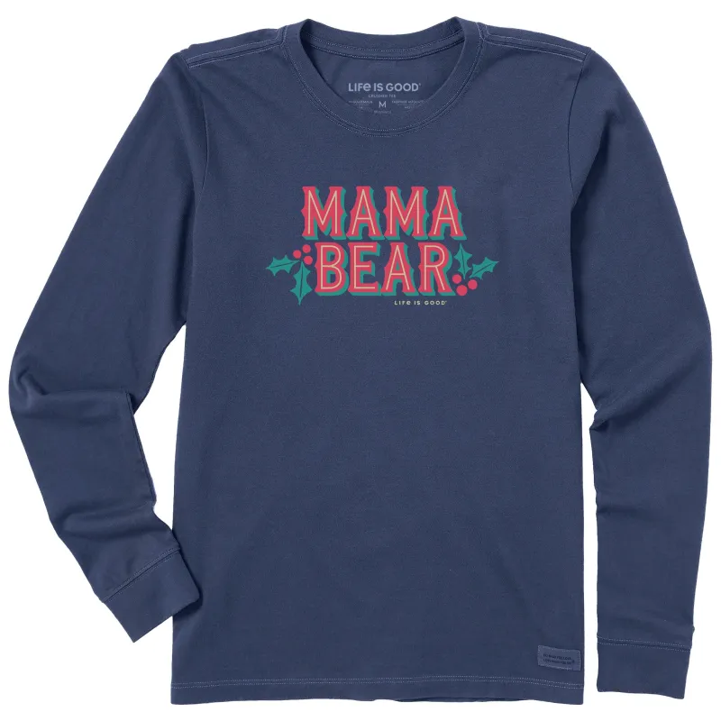 Women's Holiday Mama Bear Long Sleeve Crusher Tee sold by Life is Good