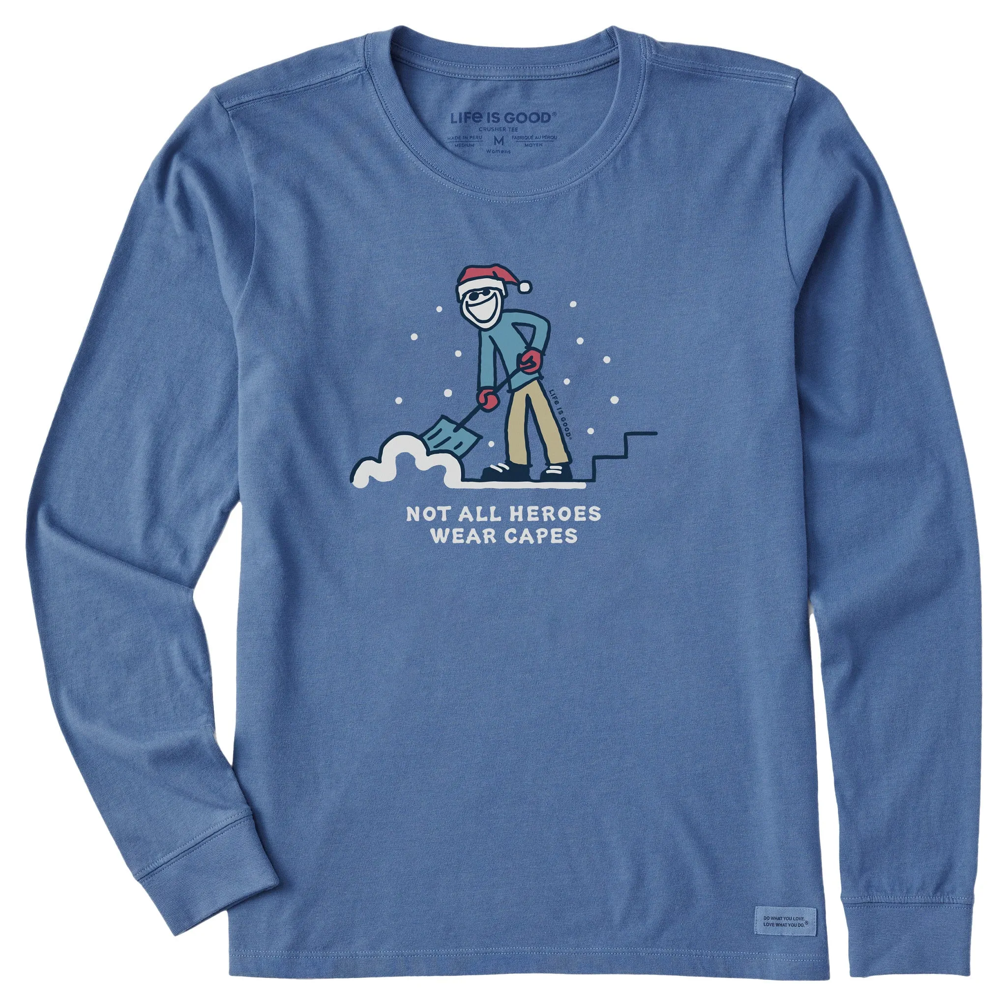 Women's Snow Shovel Hero Long Sleeve Crusher Tee sold by Life is Good