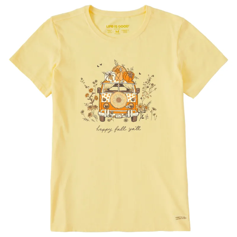 Women's Happy Fall Yall Van Short Sleeve Crusher Tee sold by Life is Good