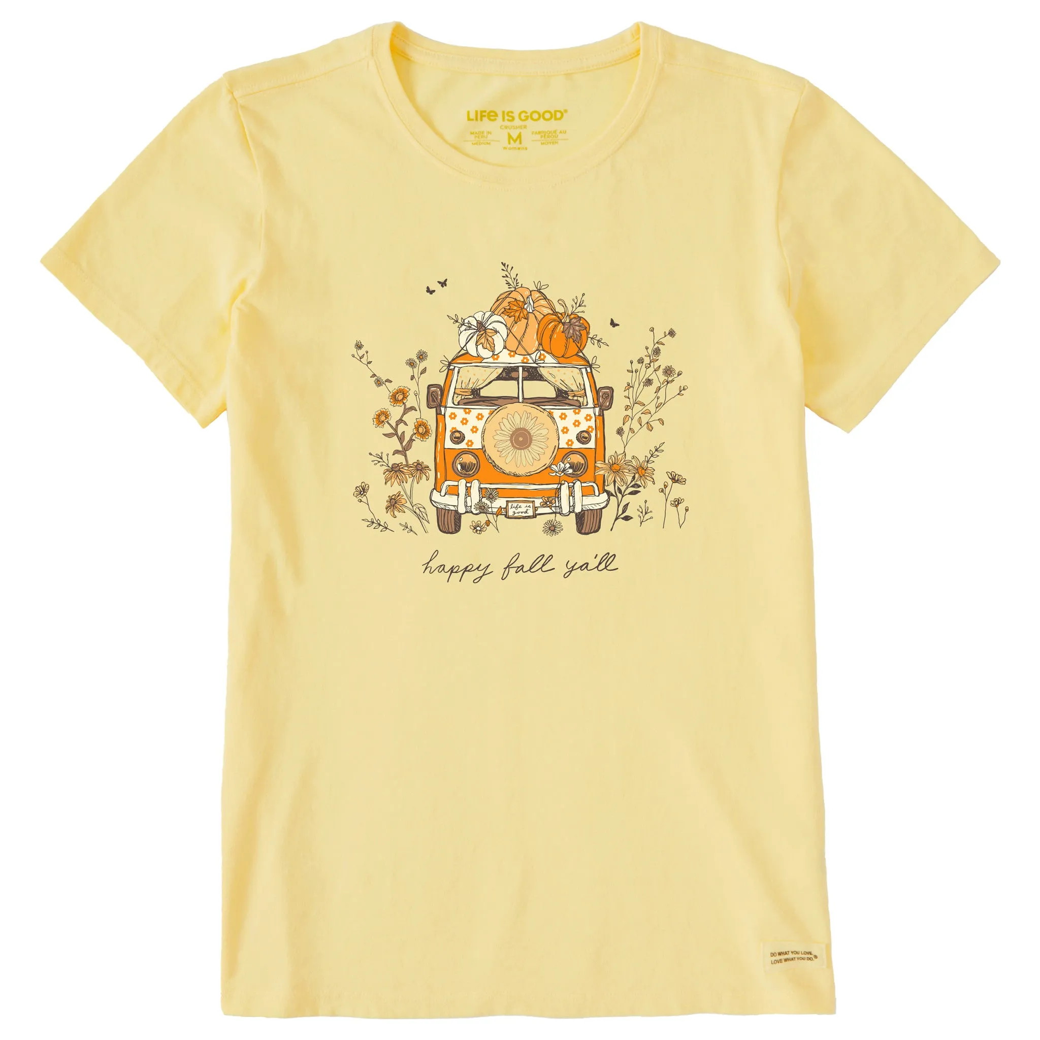 Women's Happy Fall Yall Van Short Sleeve Crusher Tee sold by Life is Good
