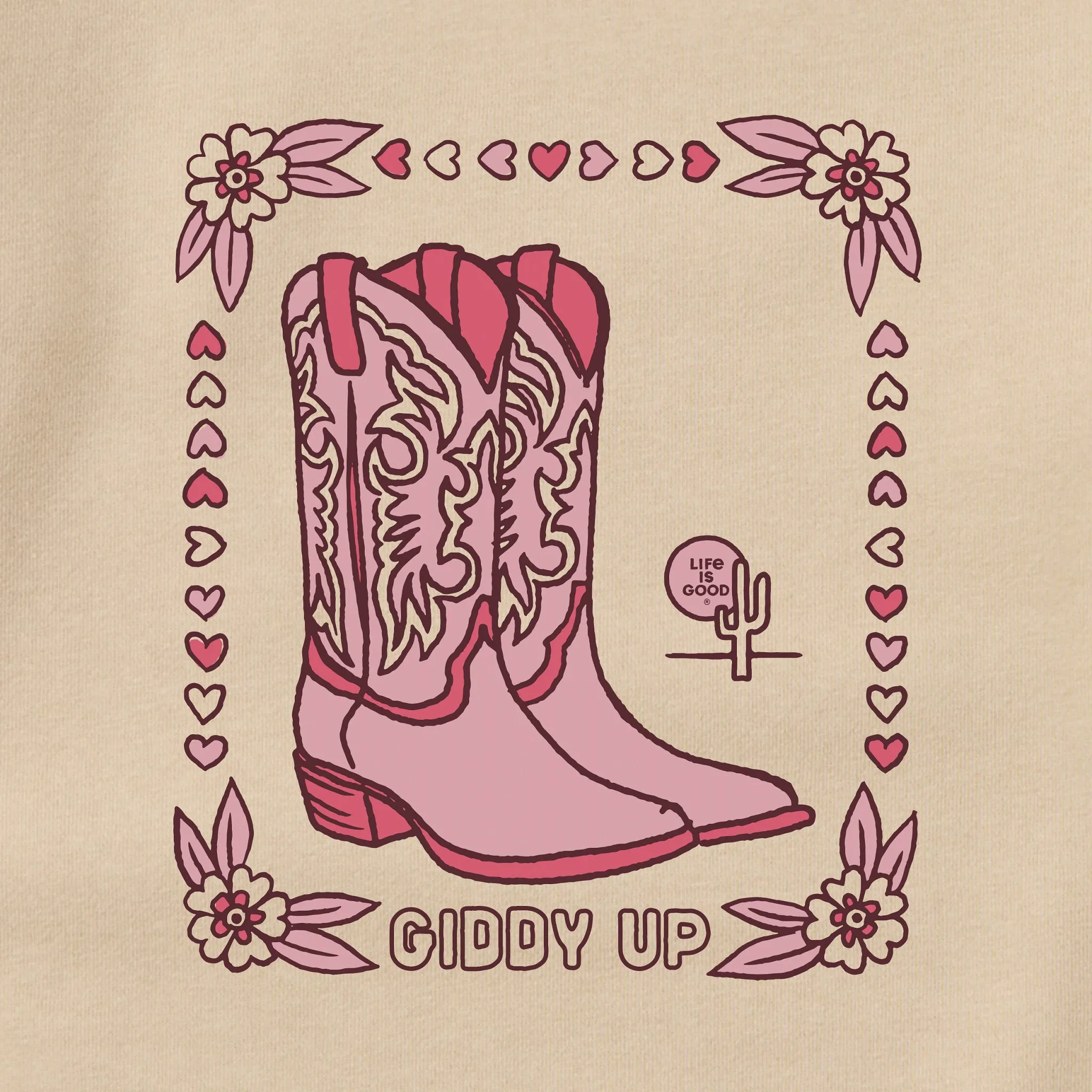 Adult Unisex Giddy Up Flora Boots Every Wear Crew Sweatshirt sold by Life is Good product image thumbnail 2