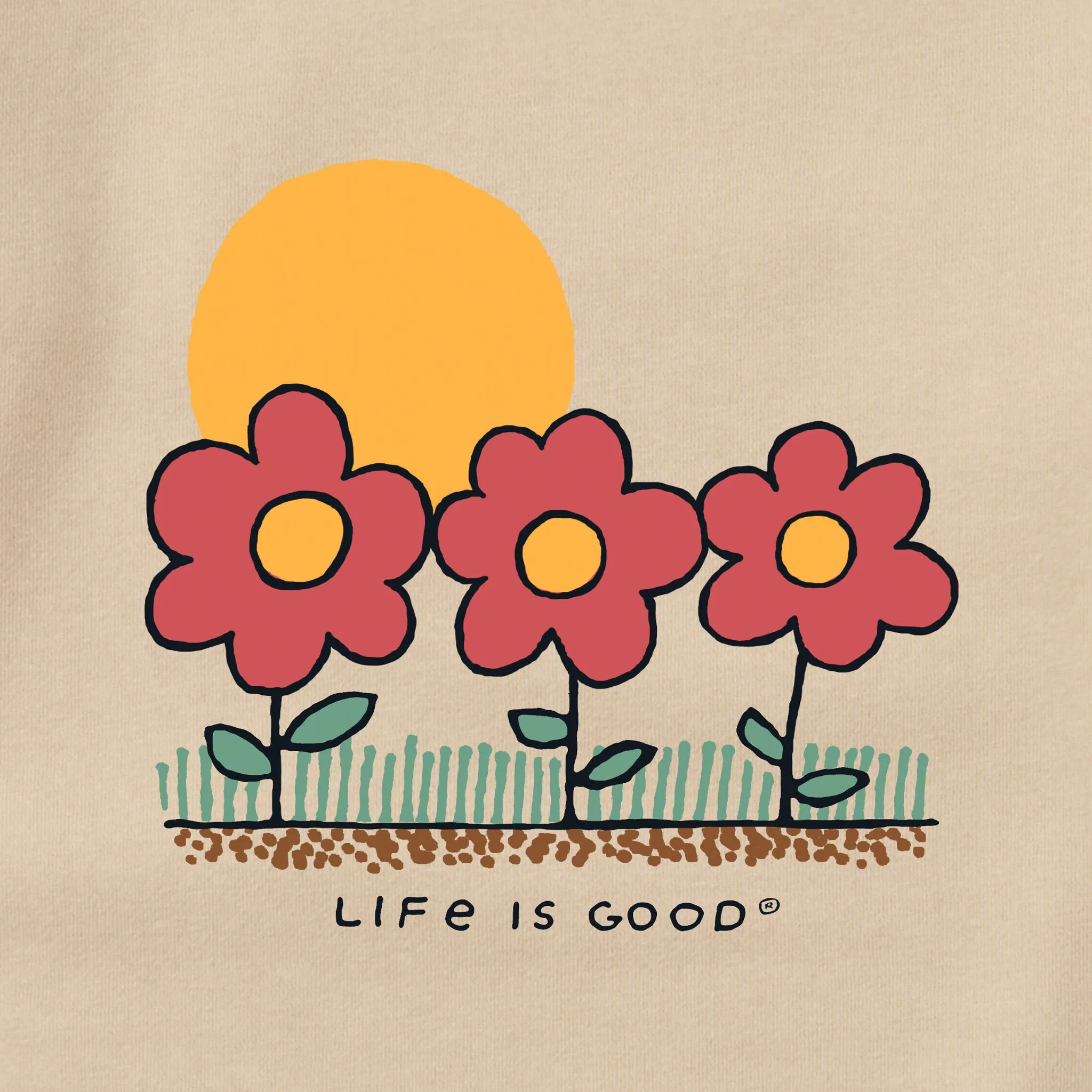 Adult Unisex 3 Flowers Every Wear Crew Sweatshirt sold by Life is Good product image thumbnail 2