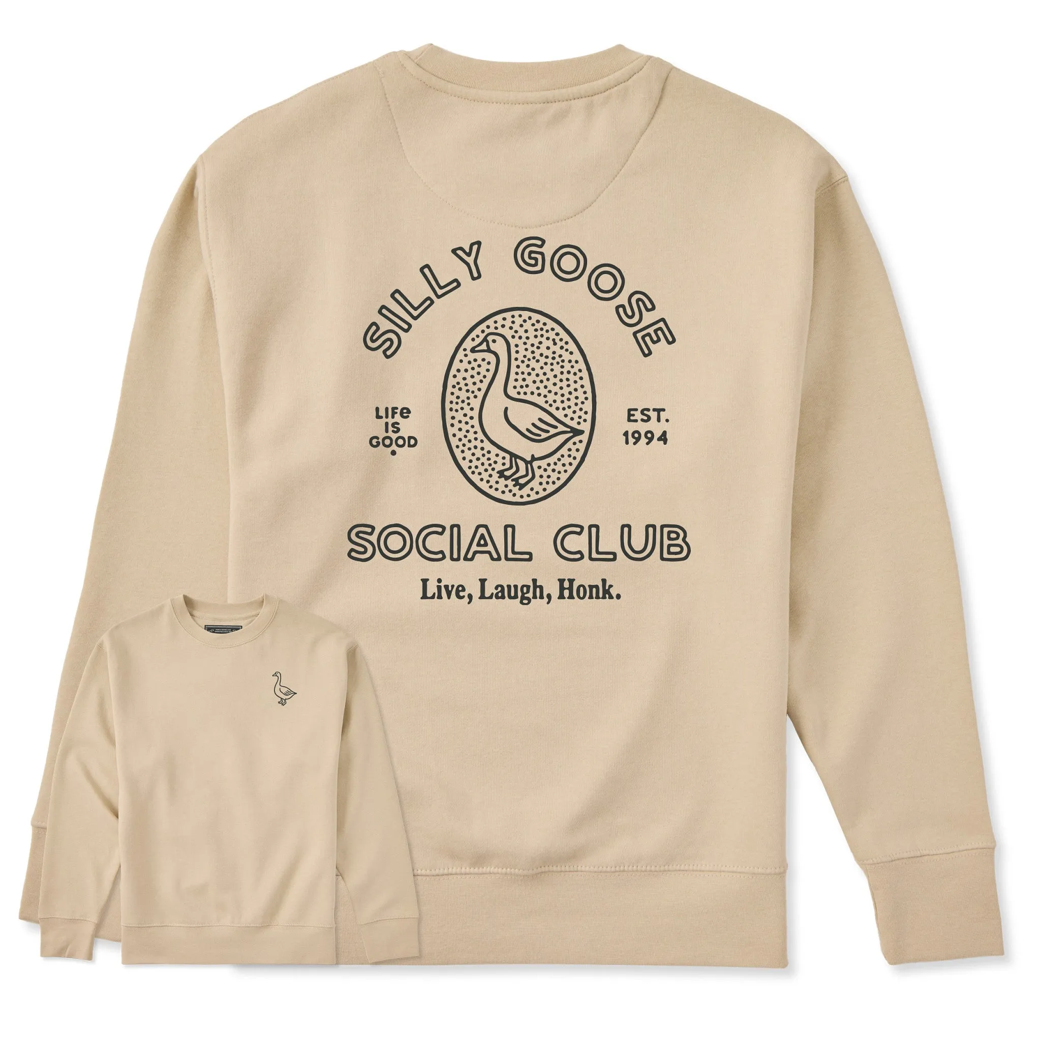 Adult Unisex Silly Goose Social Club Every Wear Crew Sweatshirt sold by Life is Good
