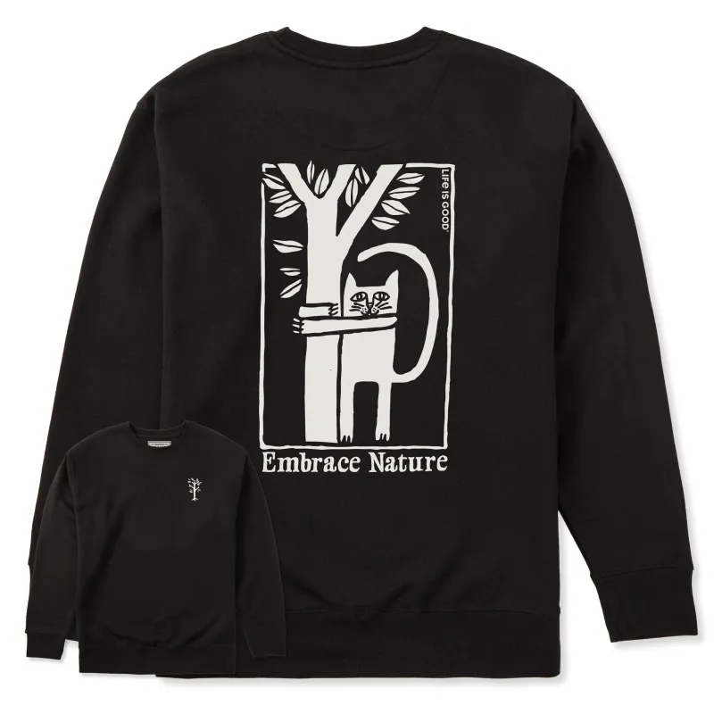 Adult Unisex Embrace Nature Cat Every Wear Crew Sweatshirt sold by Life is Good