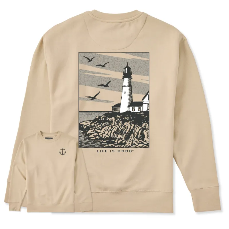 Adult Unisex Costal Lighthouse Every Wear Crew Sweatshirt sold by Life is Good