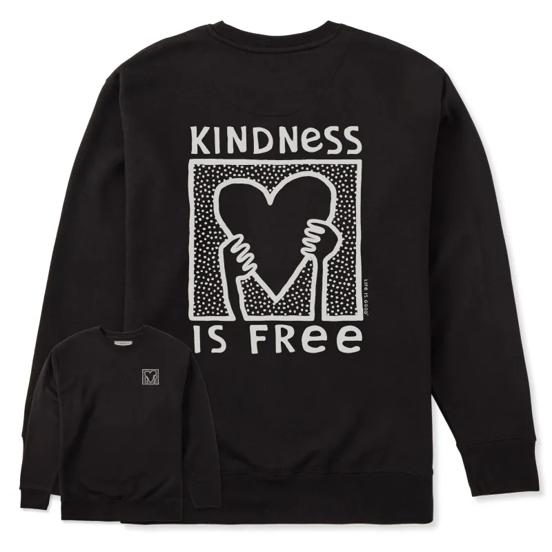 Adult Unisex Kindness is Free Heart Every Wear Crew Sweatshirt sold by Life is Good