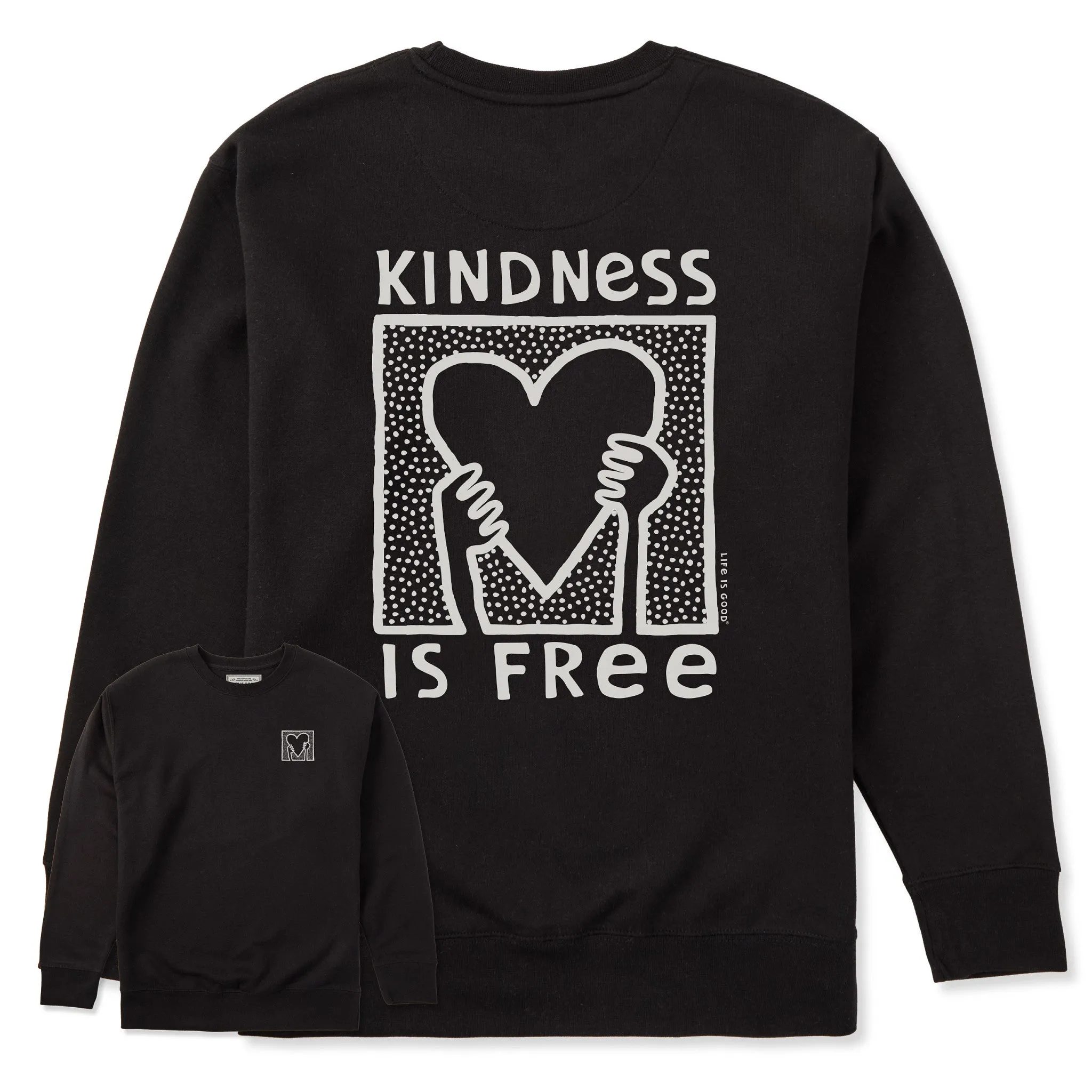 Adult Unisex Kindness is Free Heart Every Wear Crew Sweatshirt sold by Life is Good