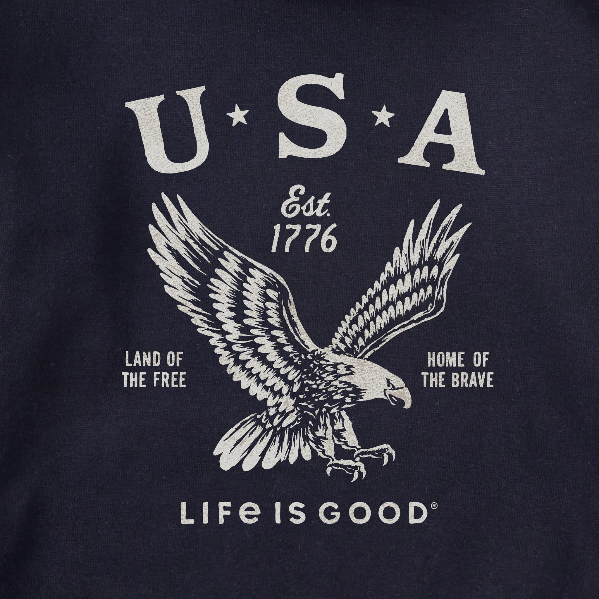Adult Unisex USA 1776 Eagle Every Wear Hoodie Sweatshirt sold by Life is Good product image thumbnail 2