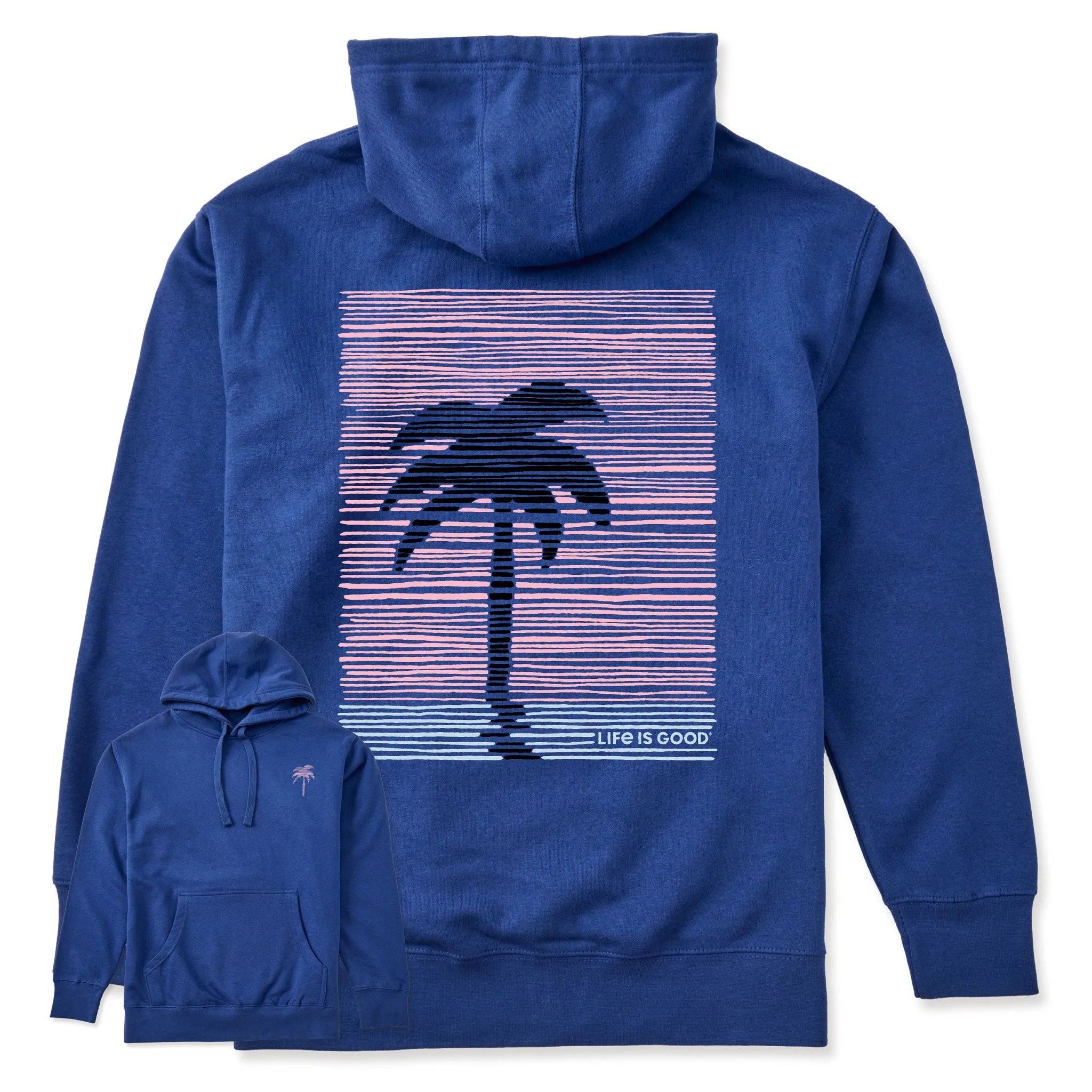 Adult Unisex Striped Palm Every Wear Hoodie Sweatshirt sold by Life is Good