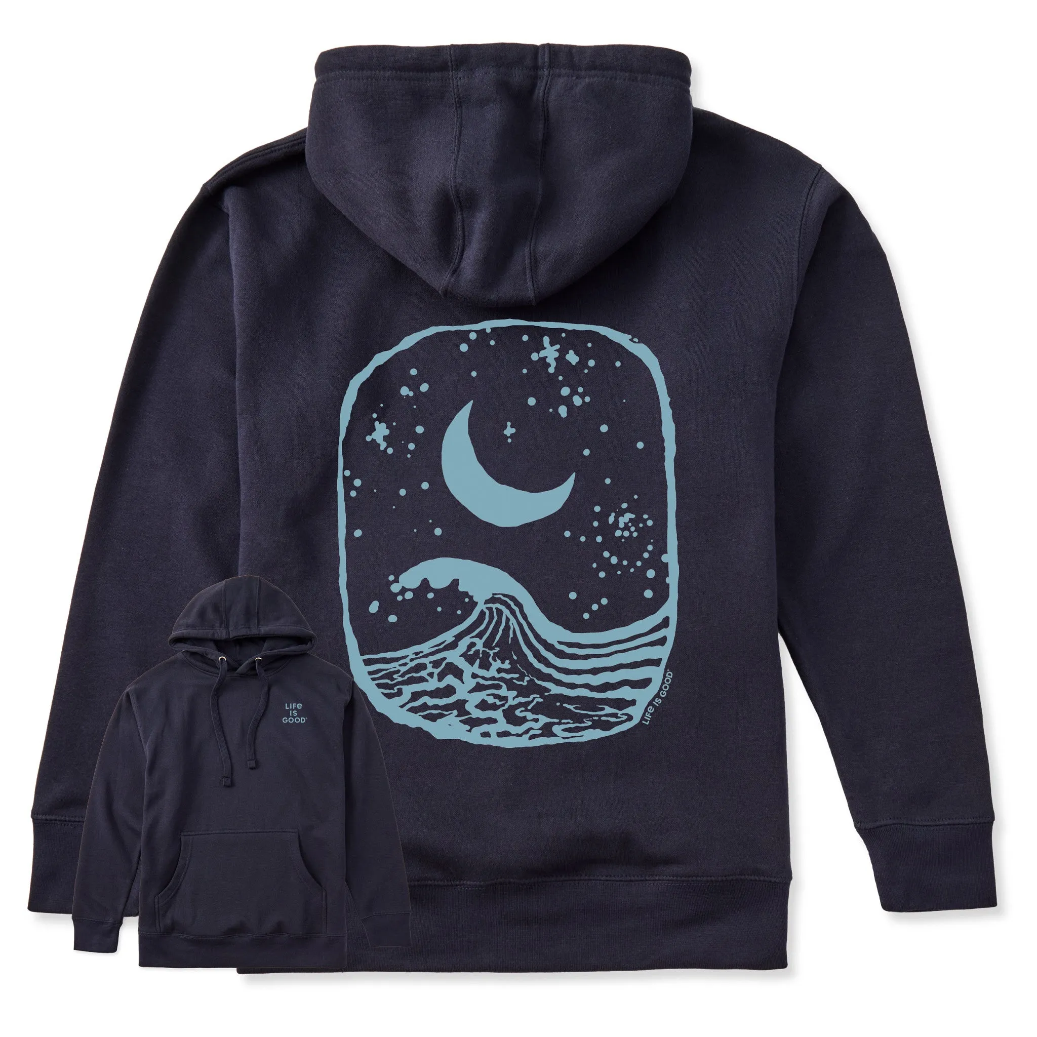 Adult Unisex Moon Wave Every Wear Hoodie Sweatshirt sold by Life is Good