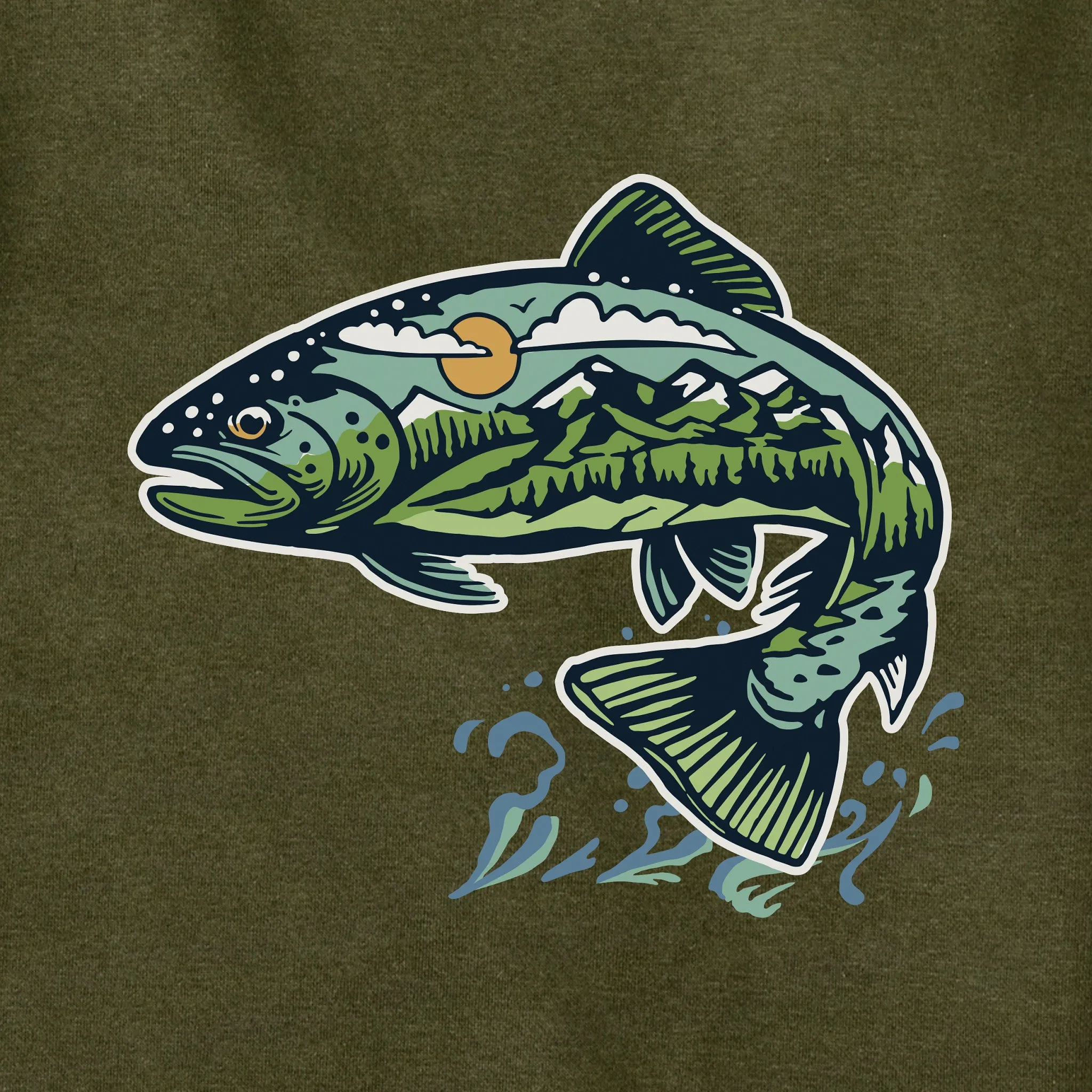 Adult Unisex Fish Landscape Every Wear Hoodie Sweatshirt sold by Life is Good product image thumbnail 2