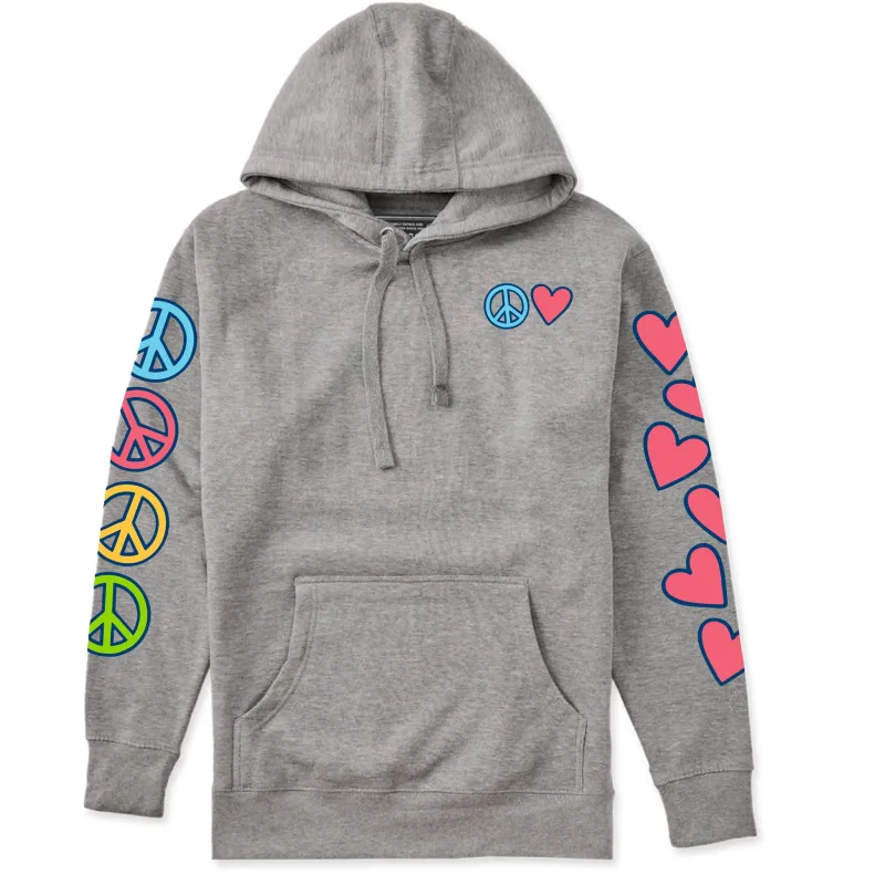 Adult Unisex Peace and Love Together Every Wear Hoodie Sweatshirt sold by Life is Good