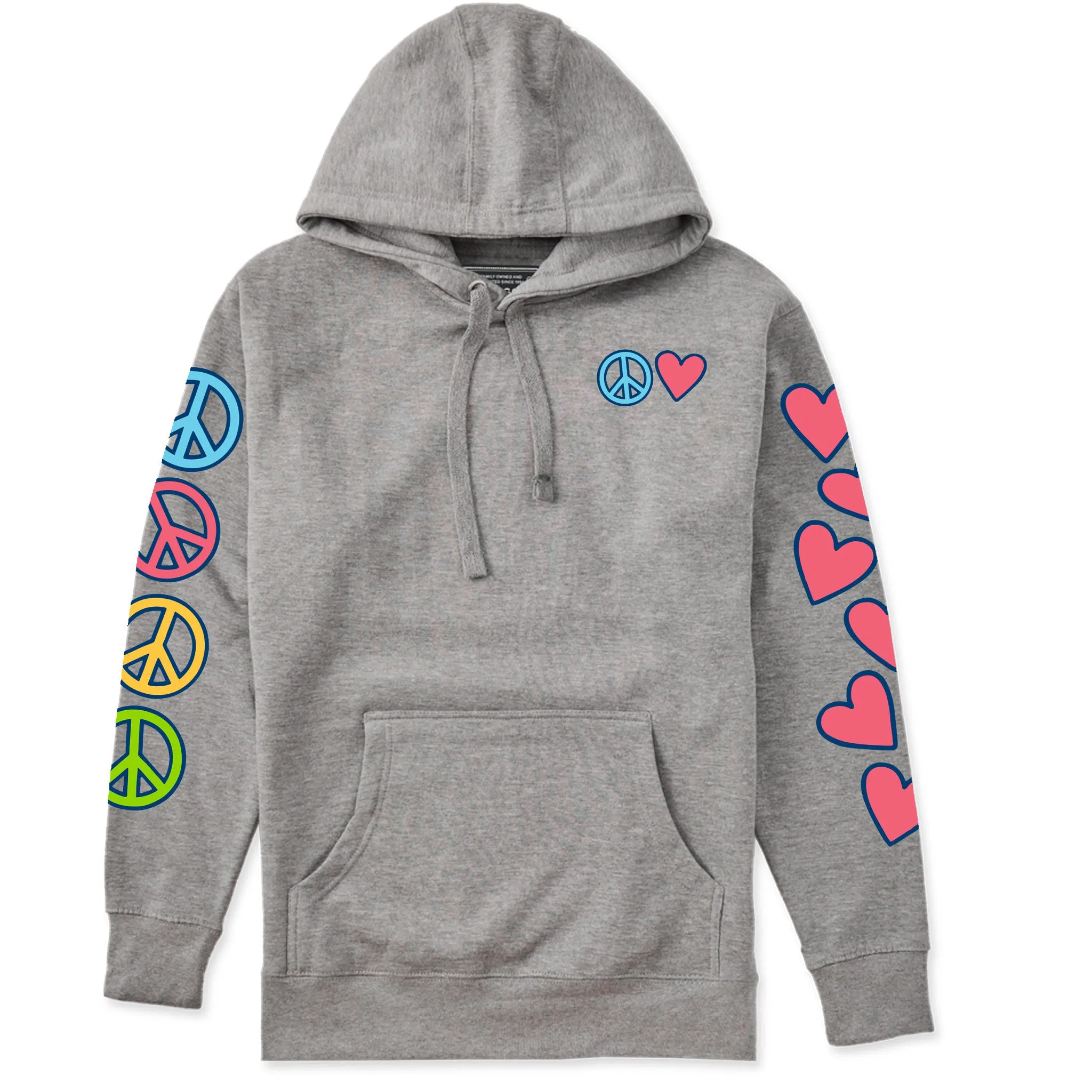 Adult Unisex Peace and Love Together Every Wear Hoodie Sweatshirt sold by Life is Good