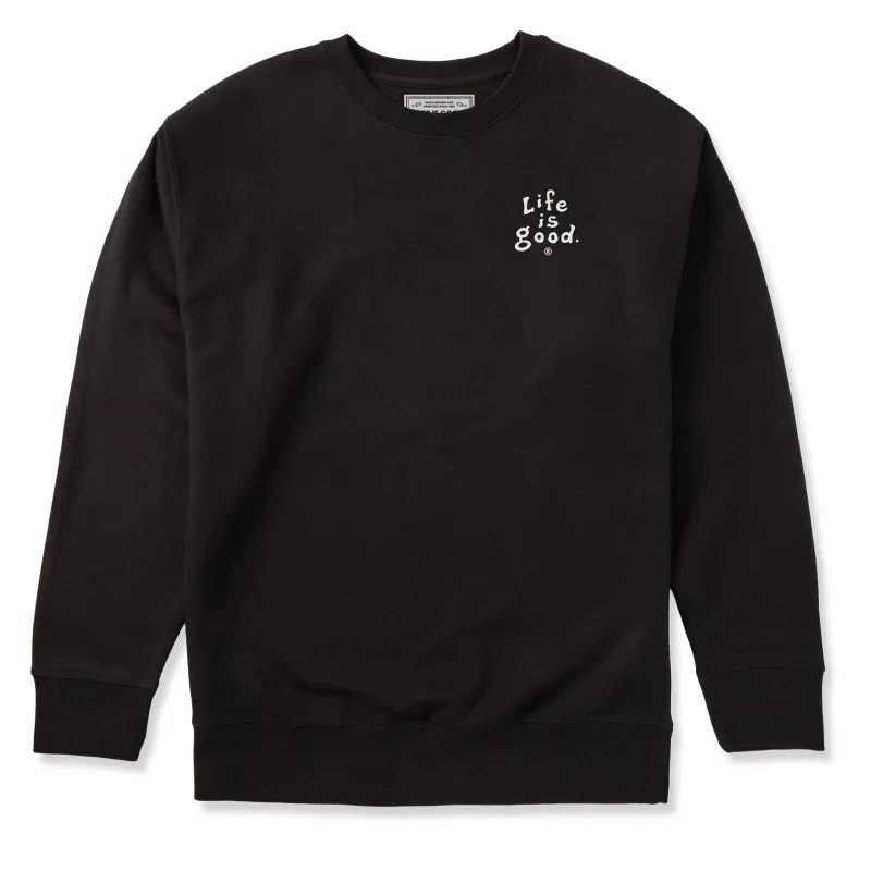 Adult Unisex LIG Vintage Wordmark Stacked Every Wear Crew Sweatshirt made by Life is Good