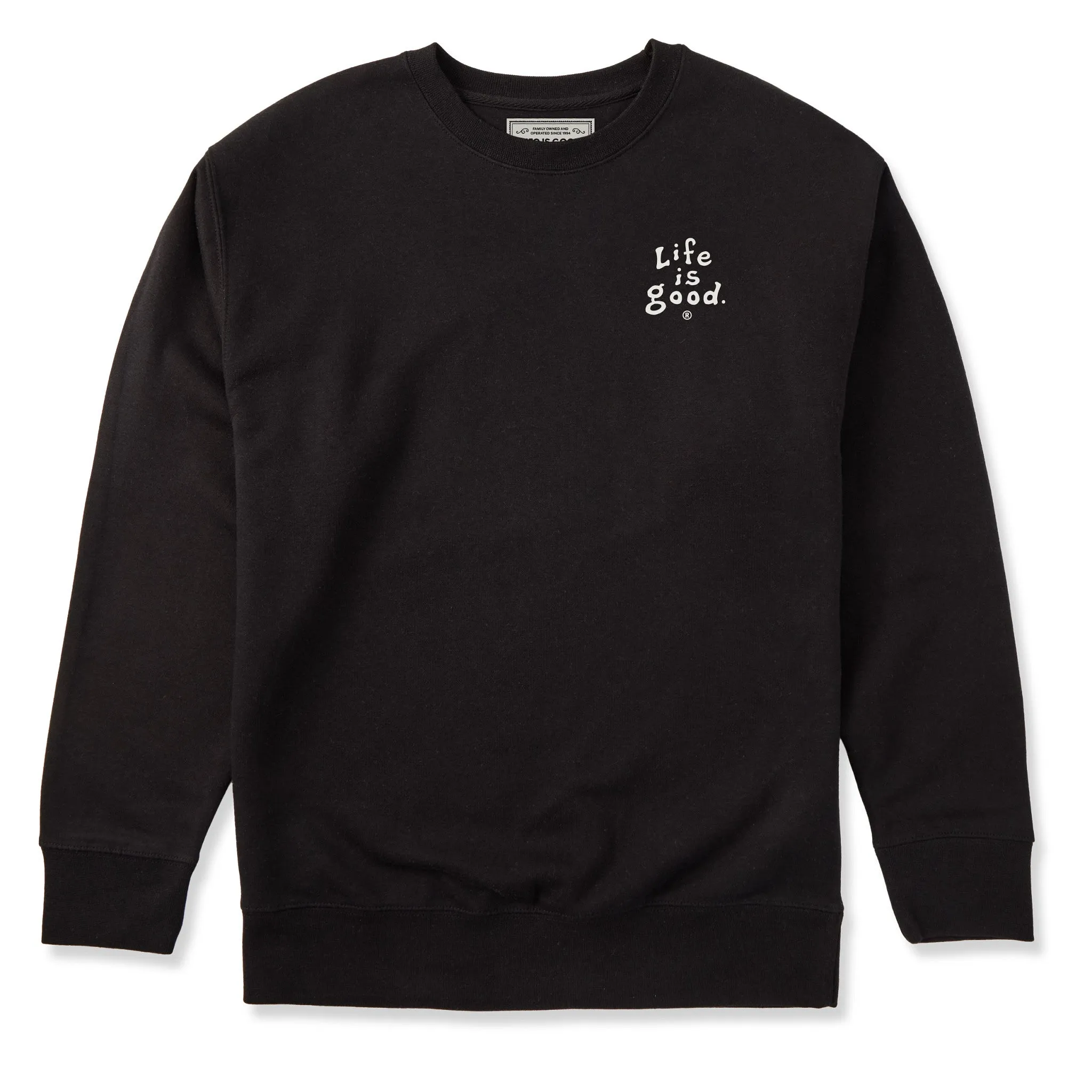 Adult Unisex LIG Vintage Wordmark Stacked Every Wear Crew Sweatshirt sold by Life is Good