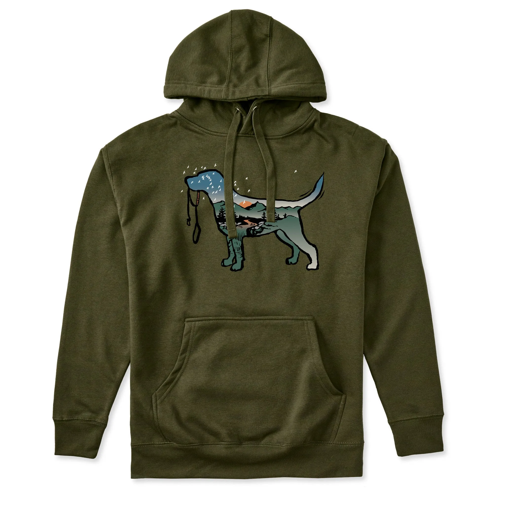 Adult Unisex Macro Micro Dogscape Every Wear Hoodie Sweatshirt sold by Life is Good