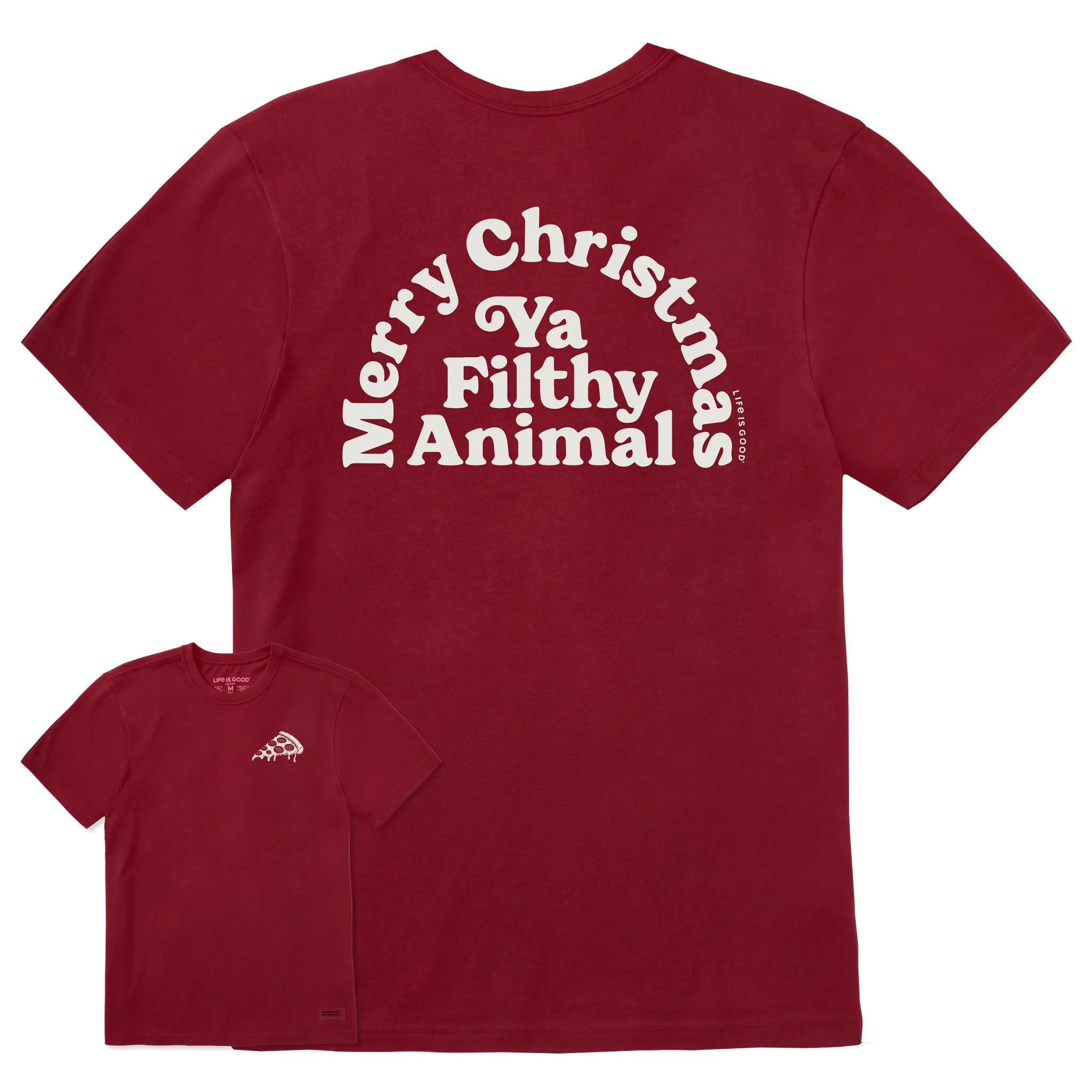 Men's Merry Christmas Ya Filthy Animal Short Sleeve Crusher Tee sold by Life is Good