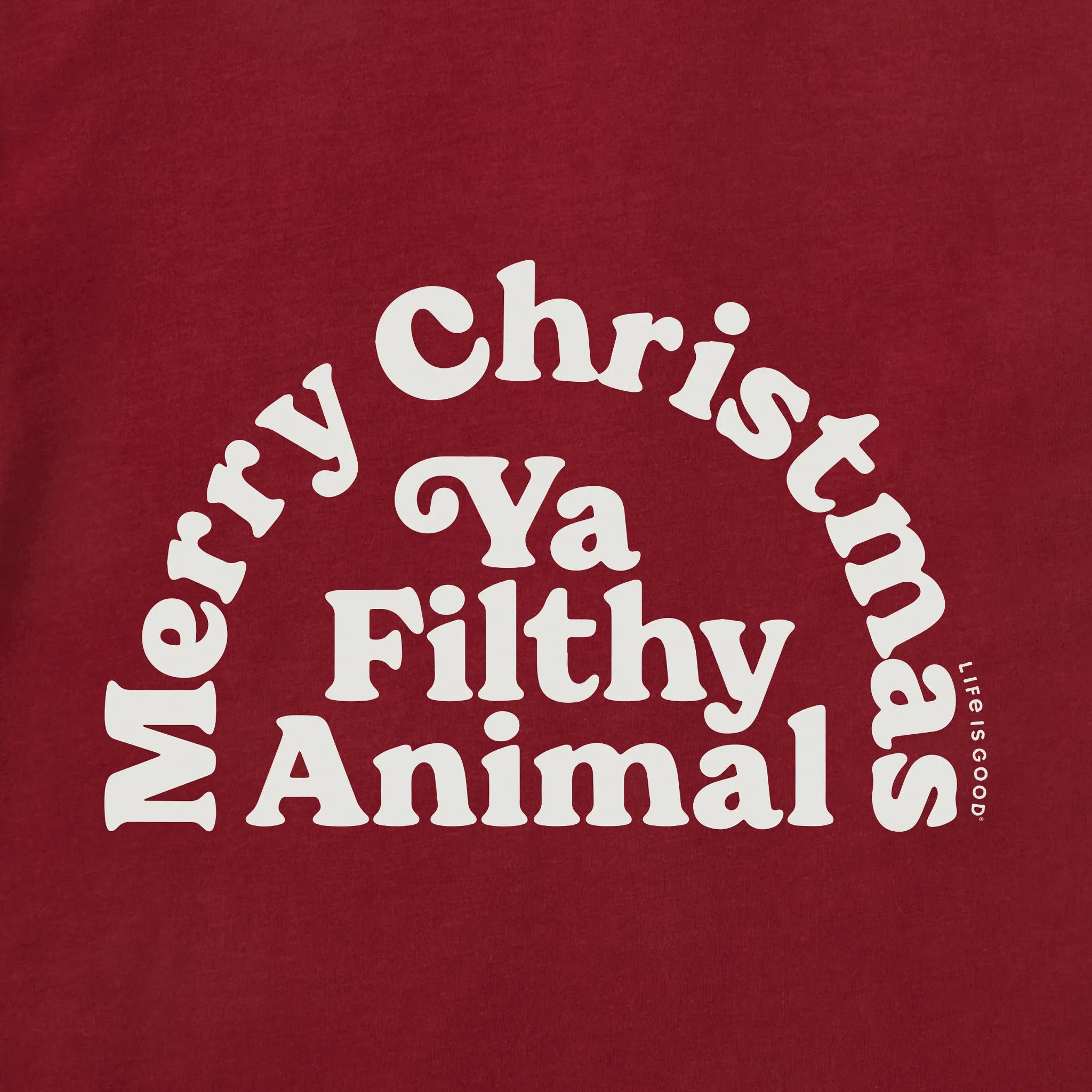Men's Merry Christmas Ya Filthy Animal Short Sleeve Crusher Tee sold by Life is Good product image thumbnail 2