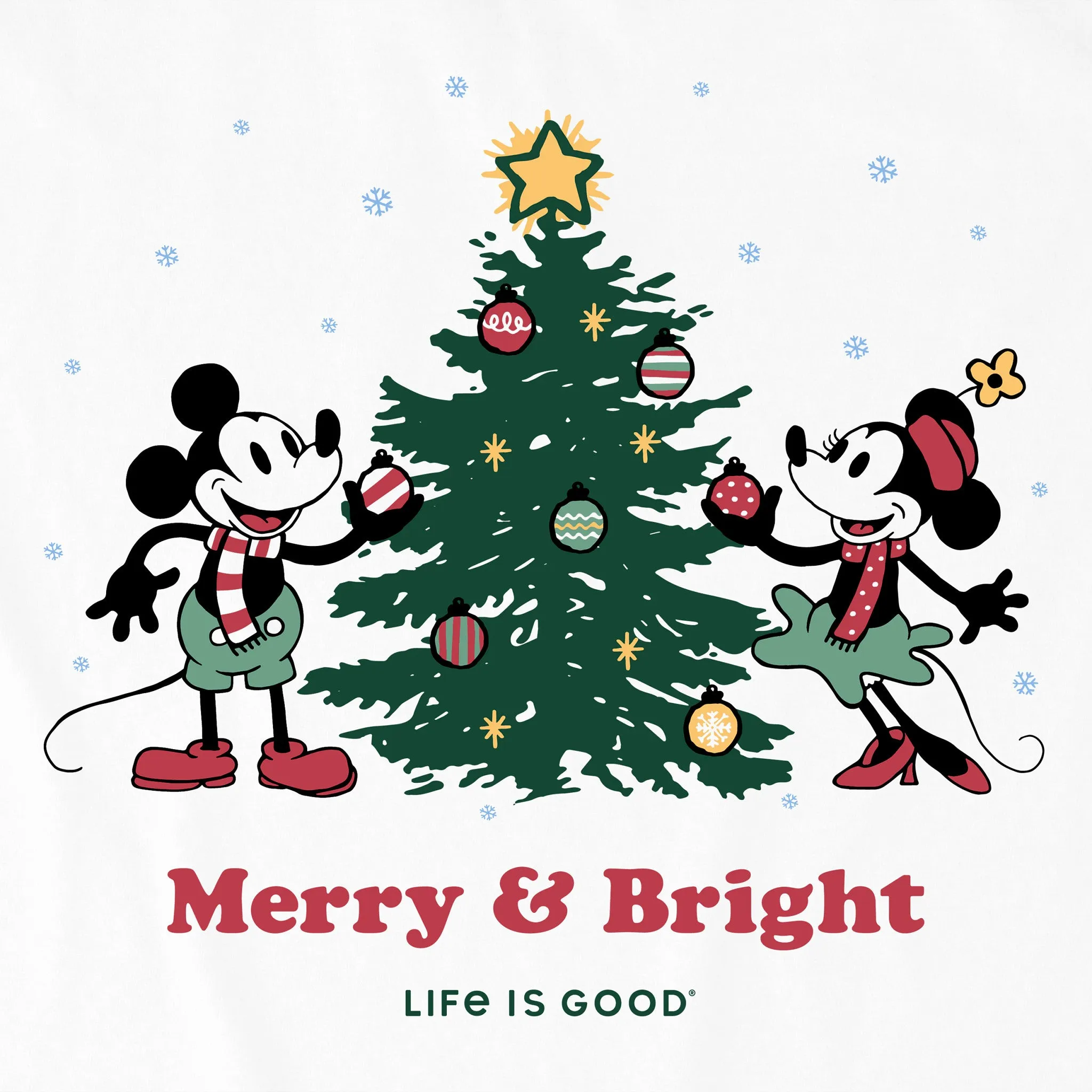Women's Merry & Bright Willie Xmas Tree Long Sleeve Crusher Vee sold by Life is Good product image thumbnail 2